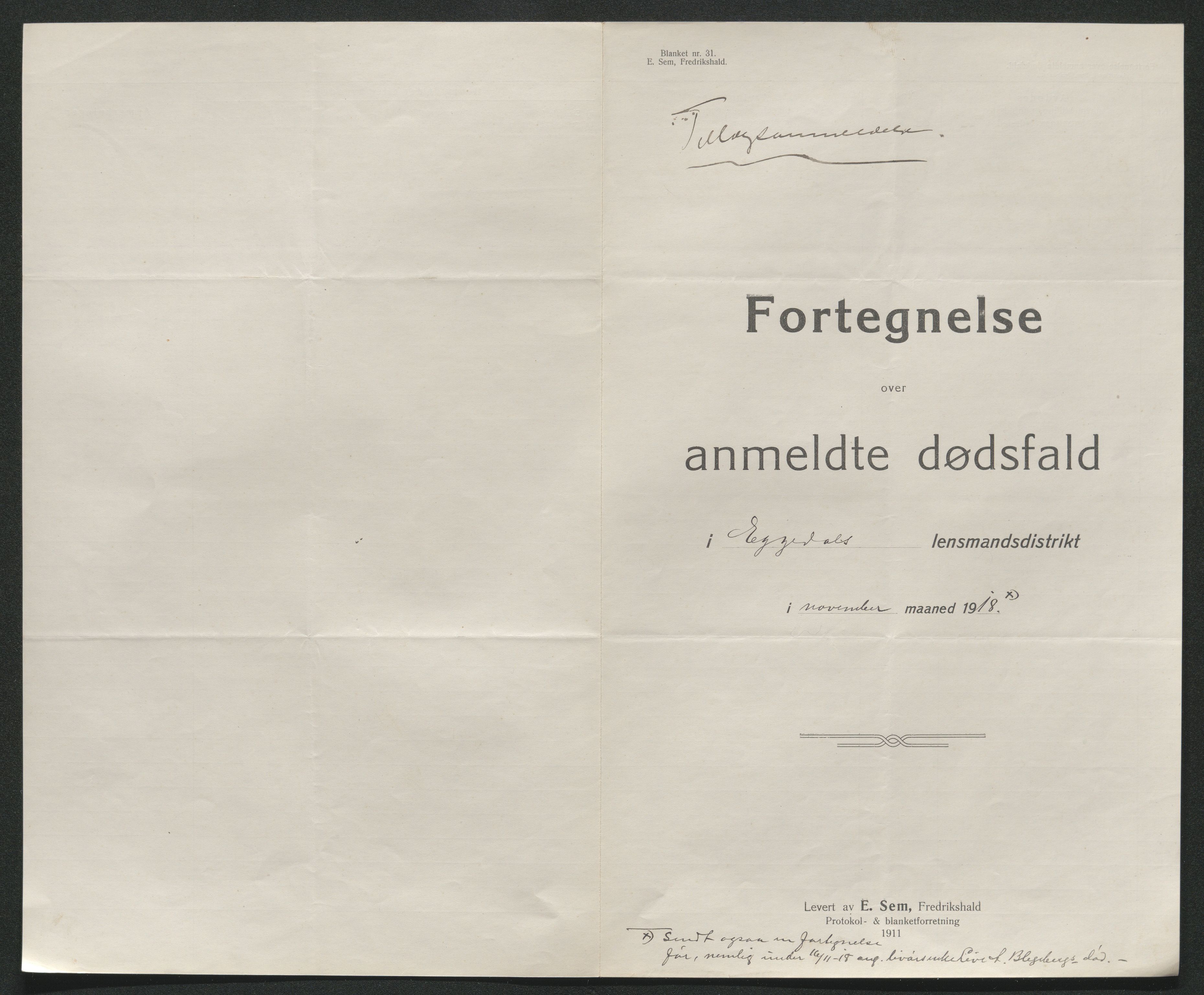 Eiker, Modum og Sigdal sorenskriveri, AV/SAKO-A-123/H/Ha/Hab/L0039: Dødsfallsmeldinger, 1918-1919, s. 746
