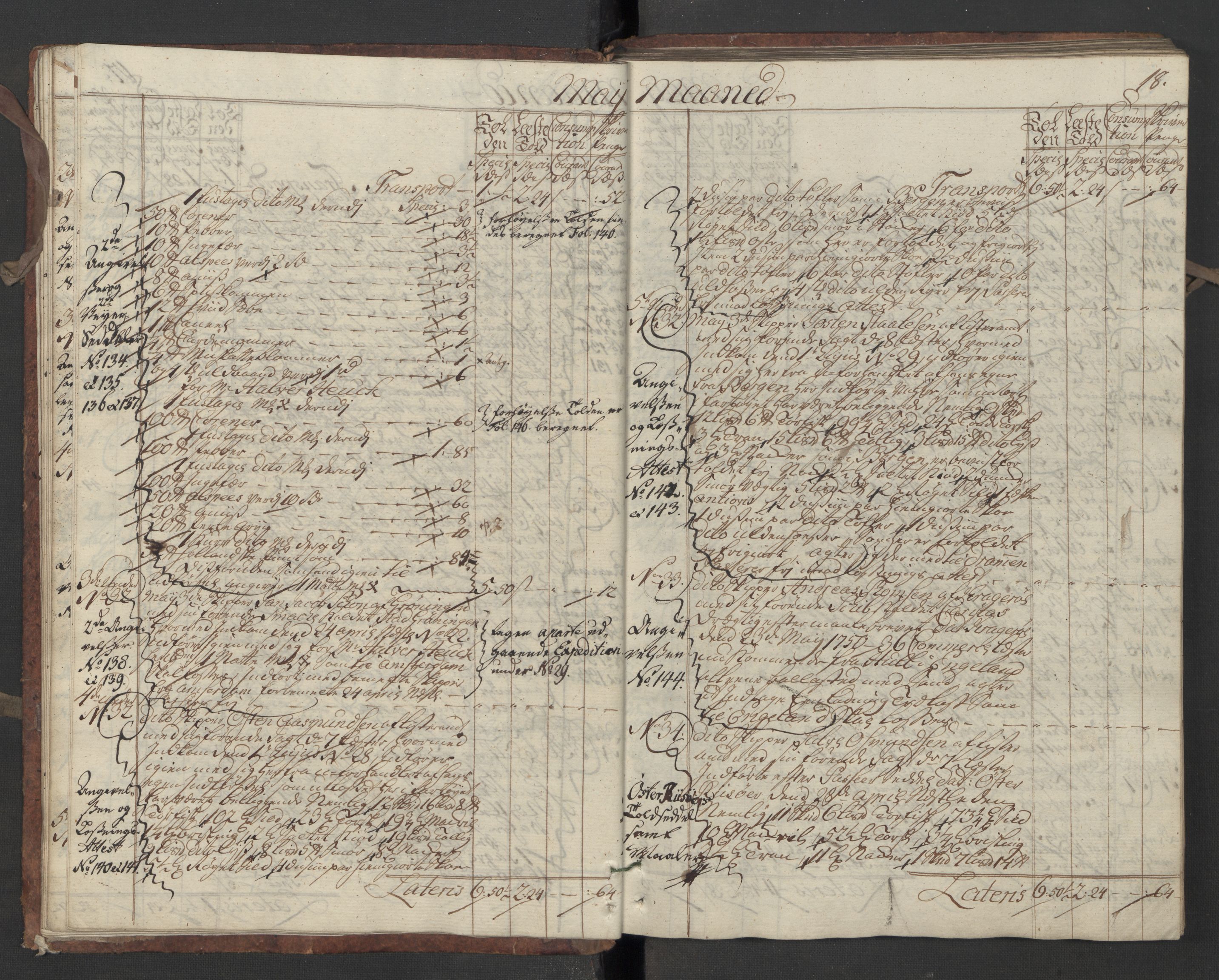 Generaltollkammeret, tollregnskaper, AV/RA-EA-5490/R13/L0020/0001: Tollregnskaper Kragerø / Inngående hovedtollbok, 1756, s. 17b-18a