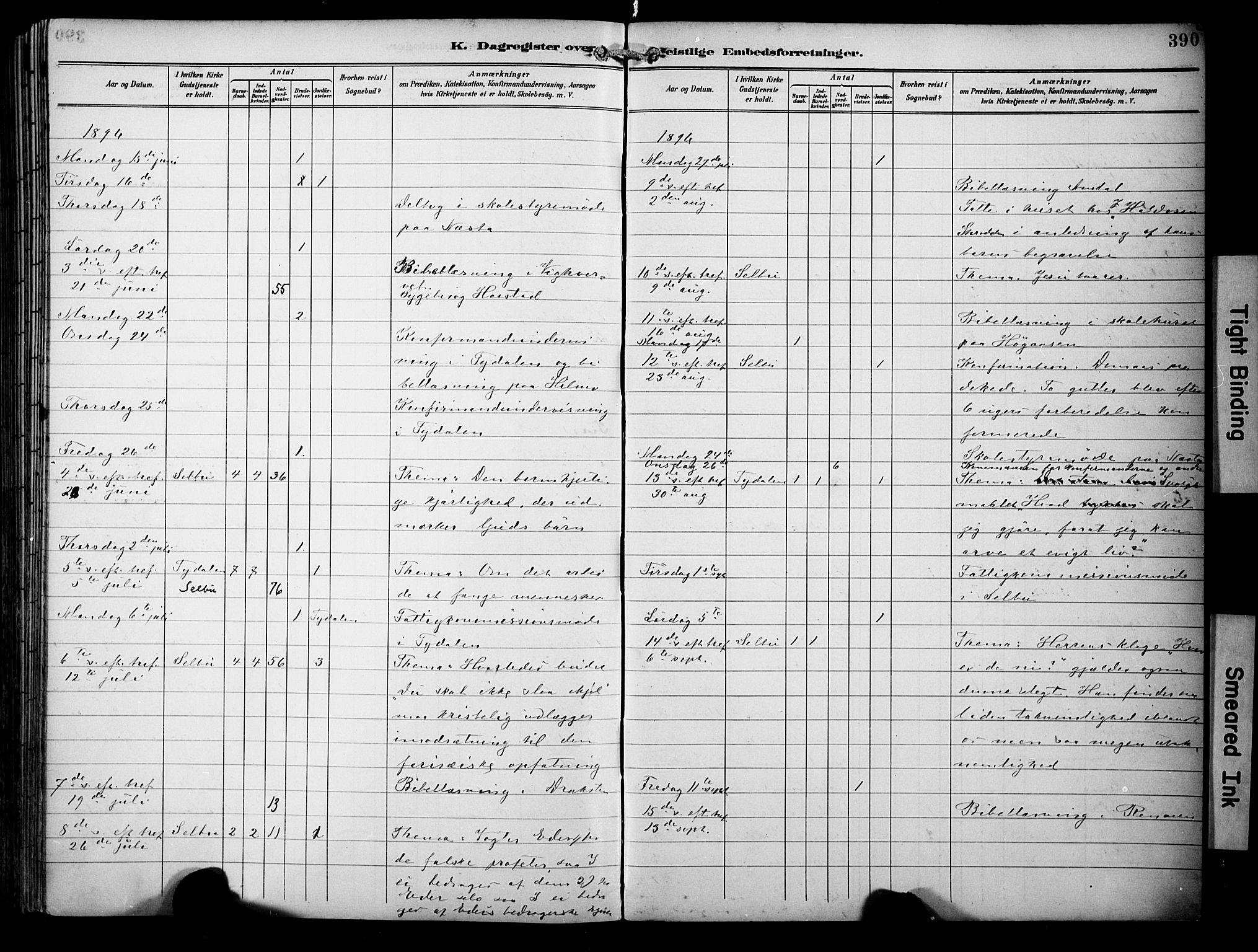 Ministerialprotokoller, klokkerbøker og fødselsregistre - Sør-Trøndelag, SAT/A-1456/695/L1149: Ministerialbok nr. 695A09, 1891-1902, s. 390