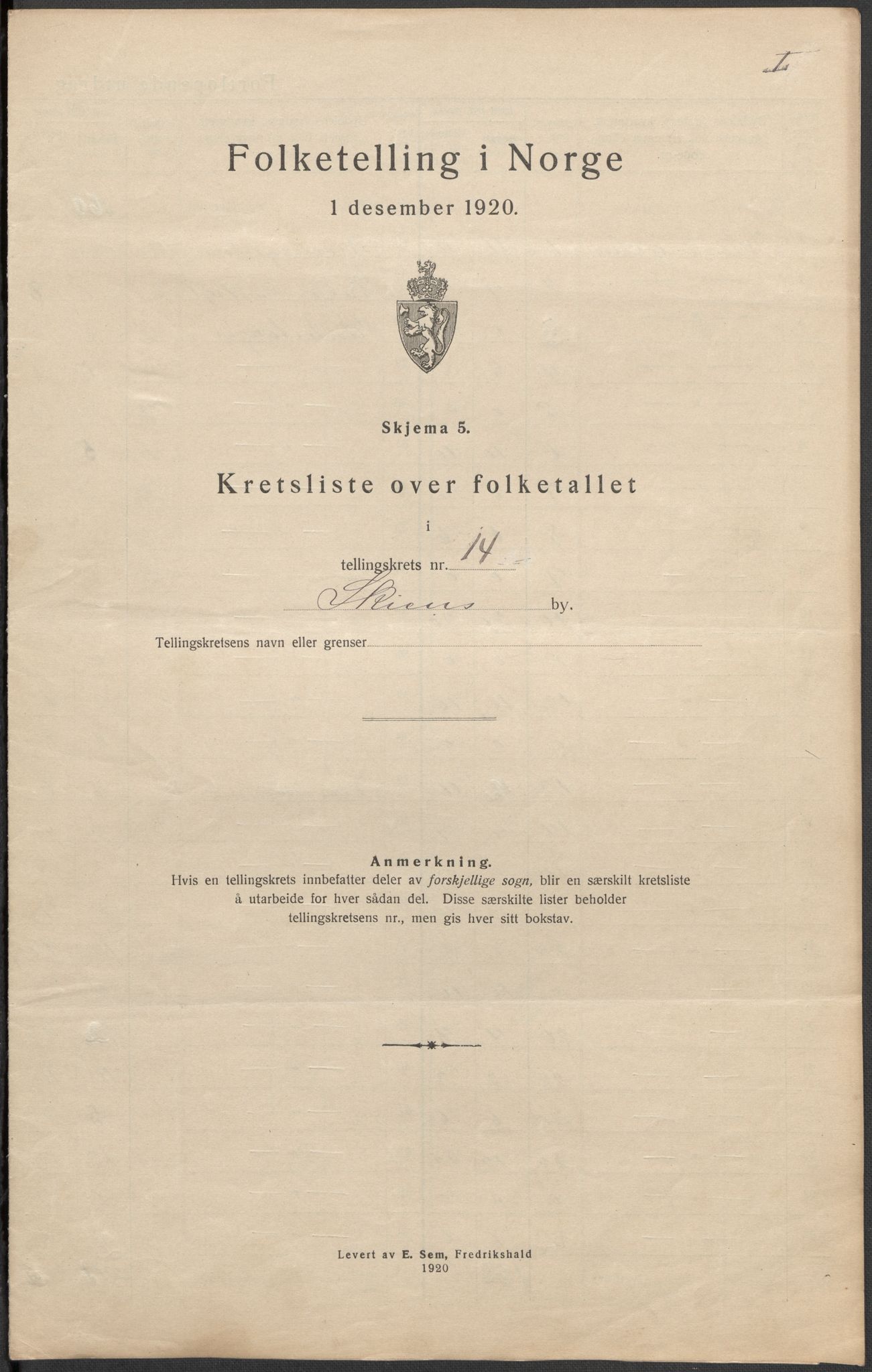 SAKO, Folketelling 1920 for 0806 Skien kjøpstad, 1920, s. 76