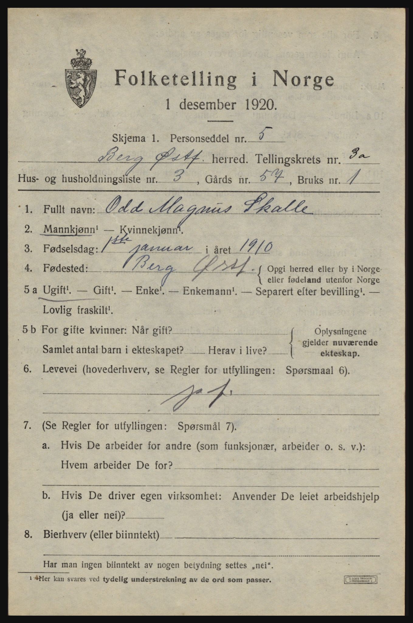 SAO, Folketelling 1920 for 0116 Berg herred, 1920, s. 4779