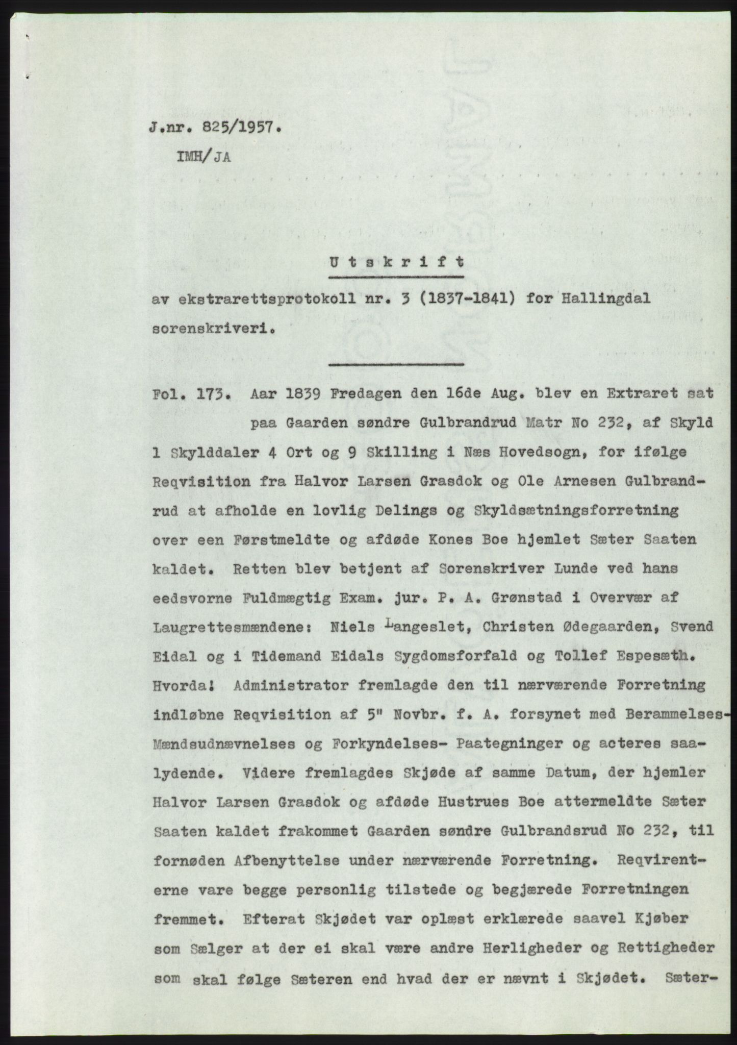 Statsarkivet i Kongsberg, SAKO/A-0001, 1957, s. 71