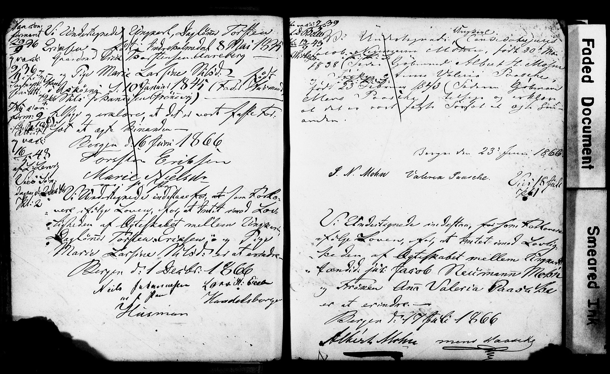 Korskirken sokneprestembete, SAB/A-76101: Forlovererklæringer nr. II.5.3, 1865-1871, s. 35