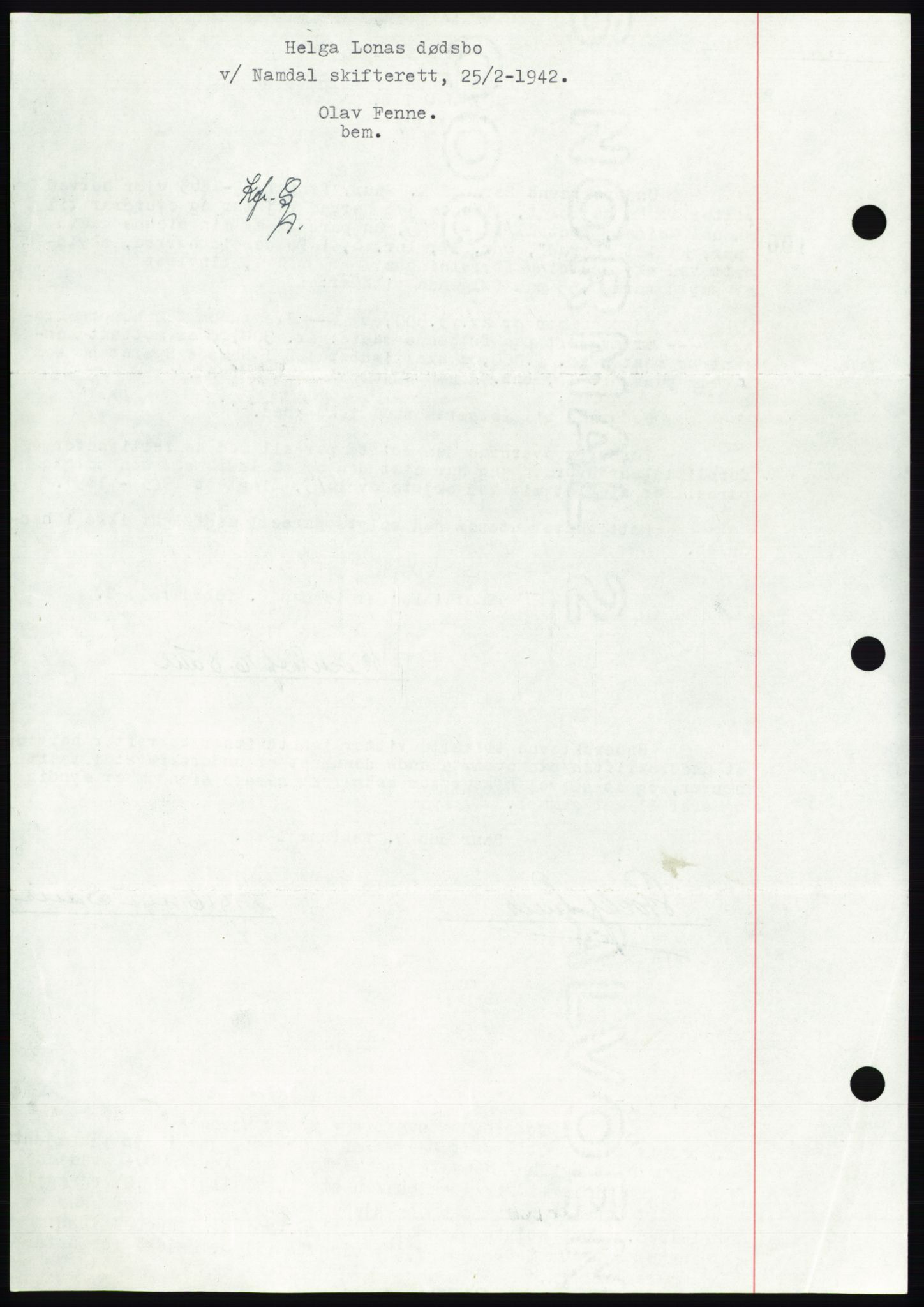 Namdal sorenskriveri, SAT/A-4133/1/2/2C: Pantebok nr. -, 1941-1942, Dagboknr: 474/1942