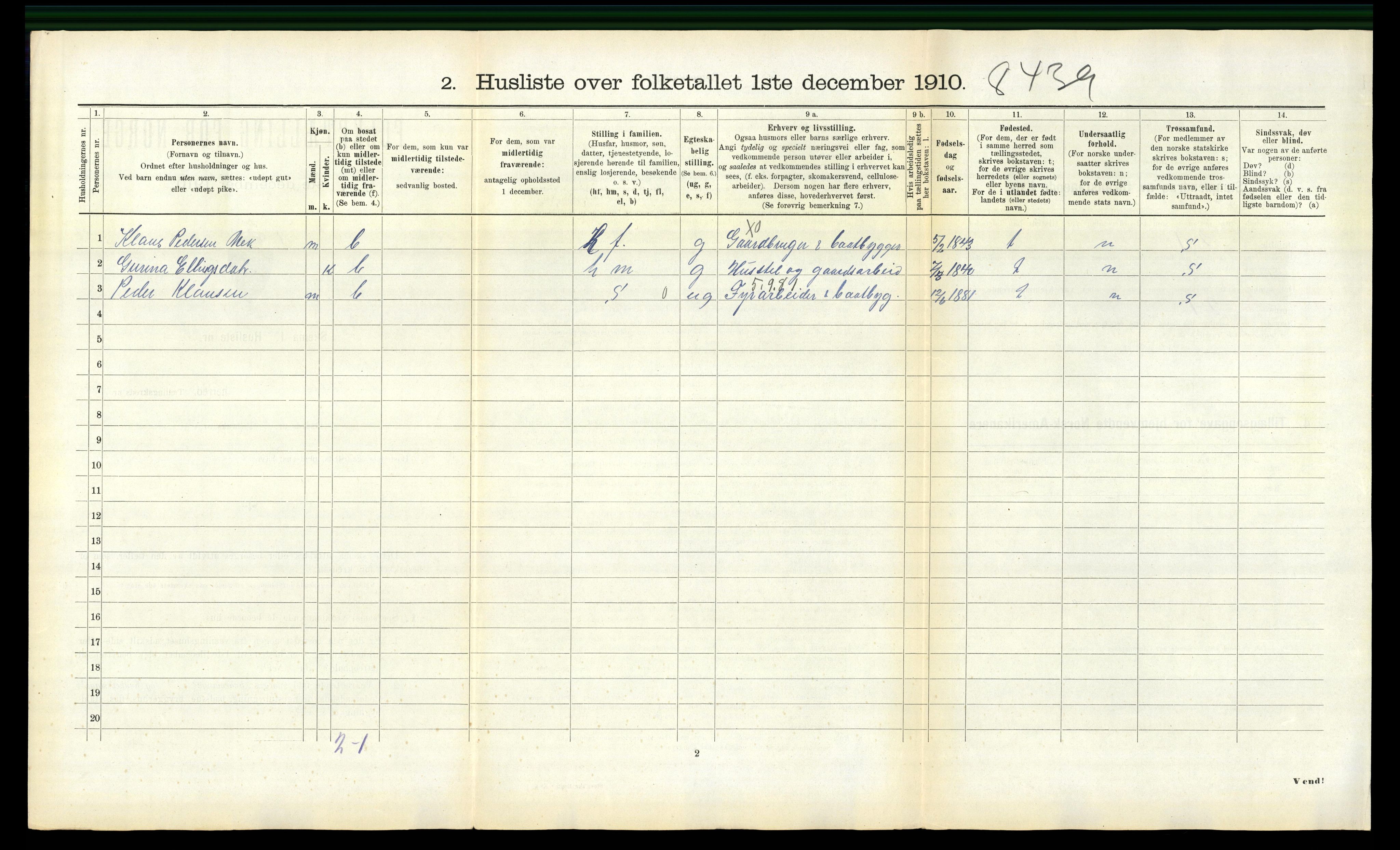 RA, Folketelling 1910 for 1519 Volda herred, 1910, s. 1179