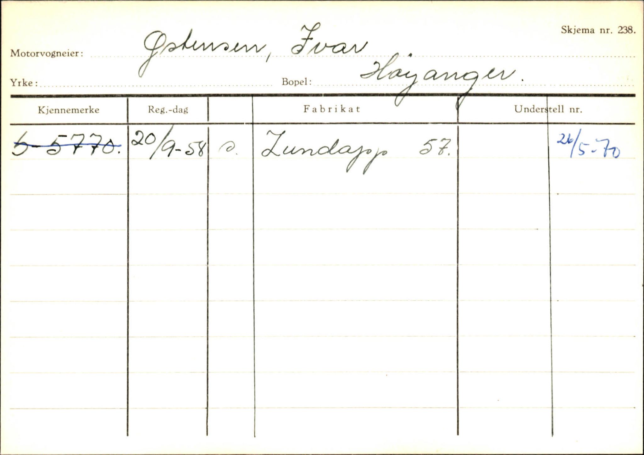 Statens vegvesen, Sogn og Fjordane vegkontor, AV/SAB-A-5301/4/F/L0131: Eigarregister Høyanger P-Å. Stryn S-Å, 1945-1975, s. 1010