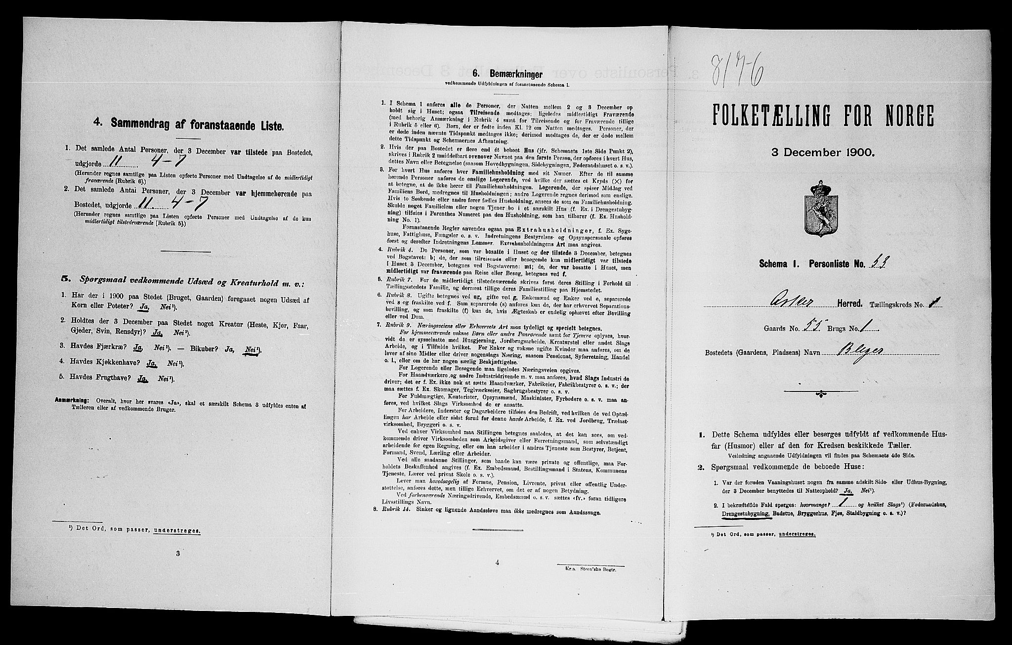 SAO, Folketelling 1900 for 0220 Asker herred, 1900, s. 1322