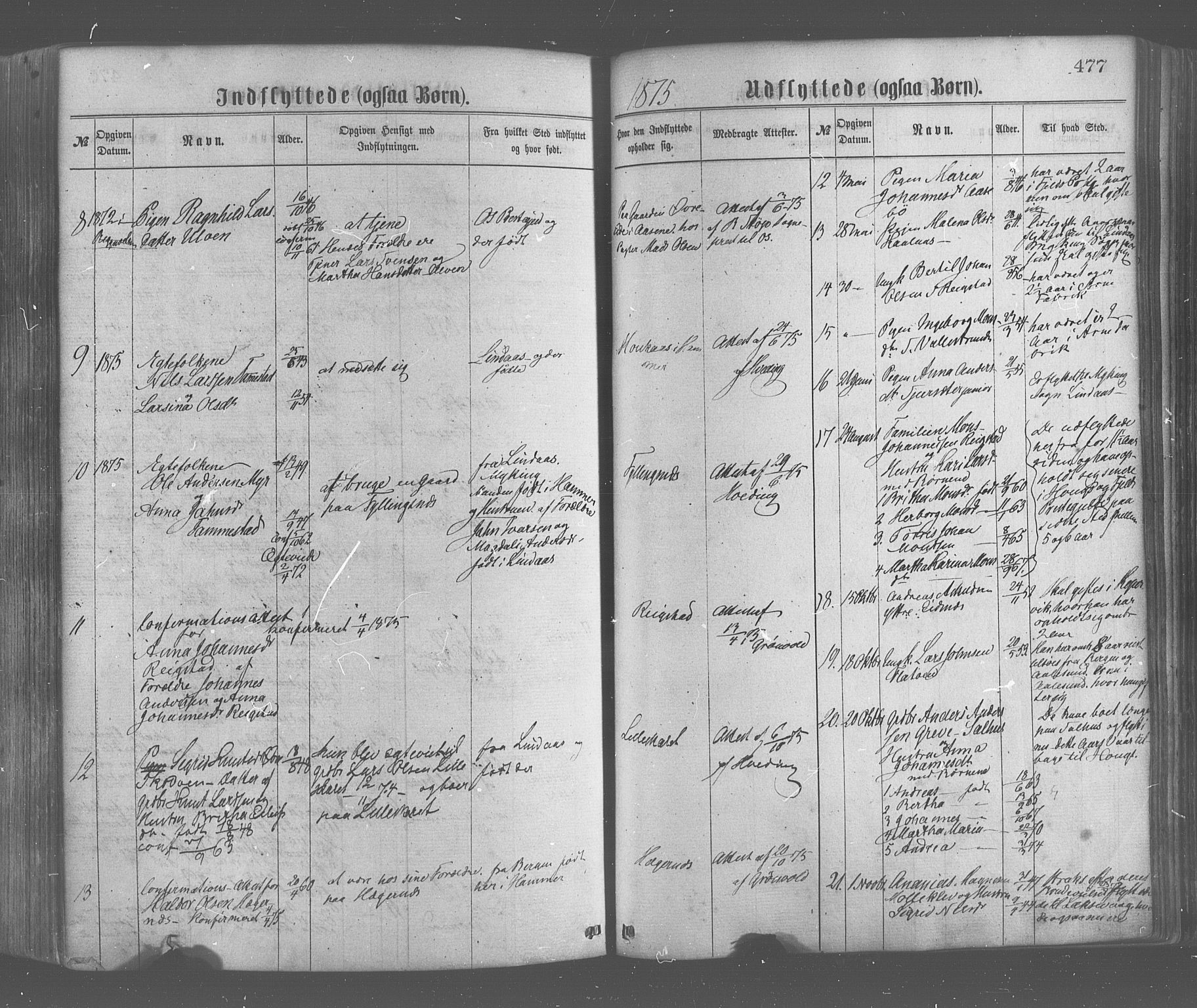 Hamre sokneprestembete, AV/SAB-A-75501/H/Ha/Haa/Haaa/L0015: Ministerialbok nr. A 15, 1870-1881, s. 477