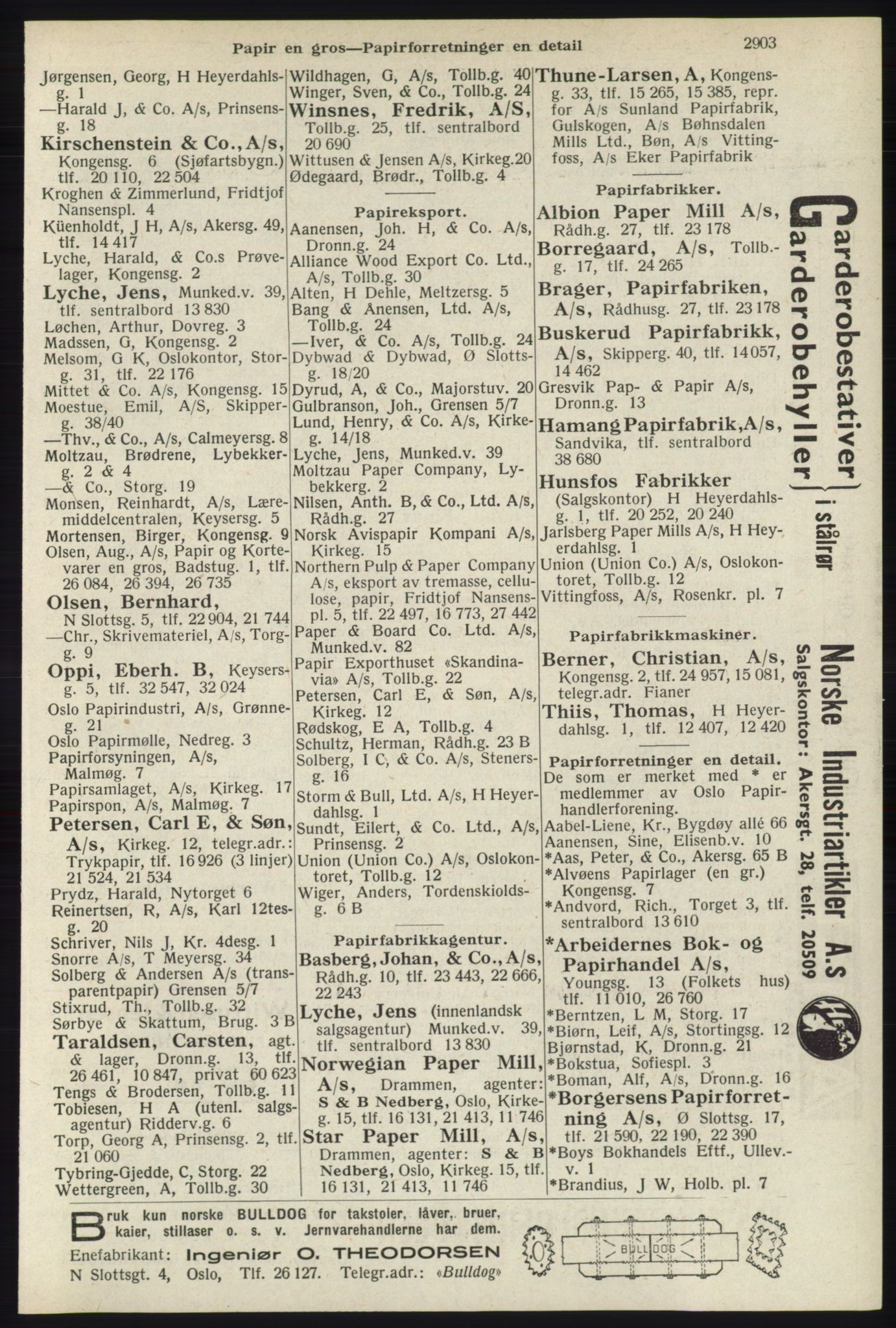 Kristiania/Oslo adressebok, PUBL/-, 1940, s. 2853