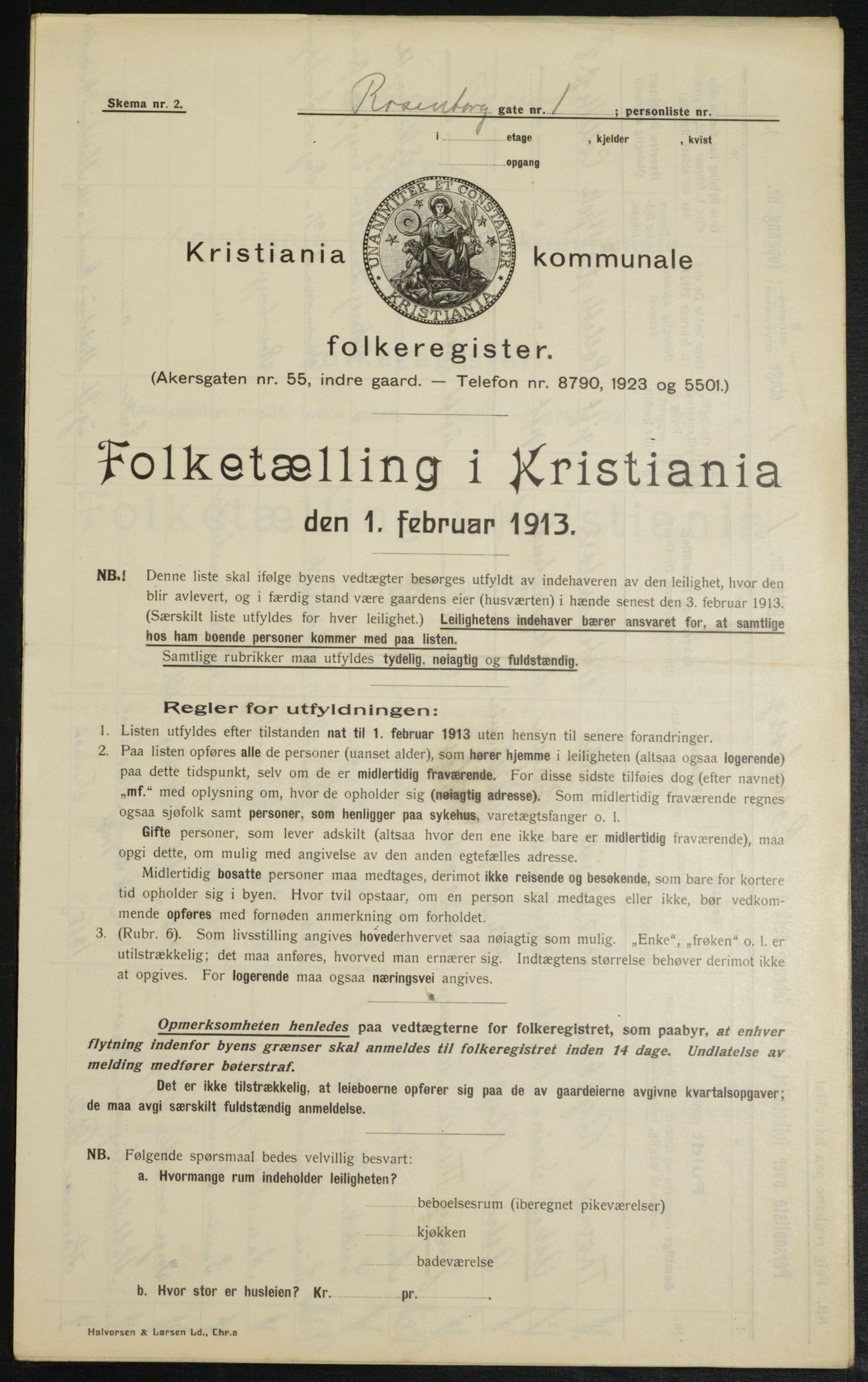 OBA, Kommunal folketelling 1.2.1913 for Kristiania, 1913, s. 83408