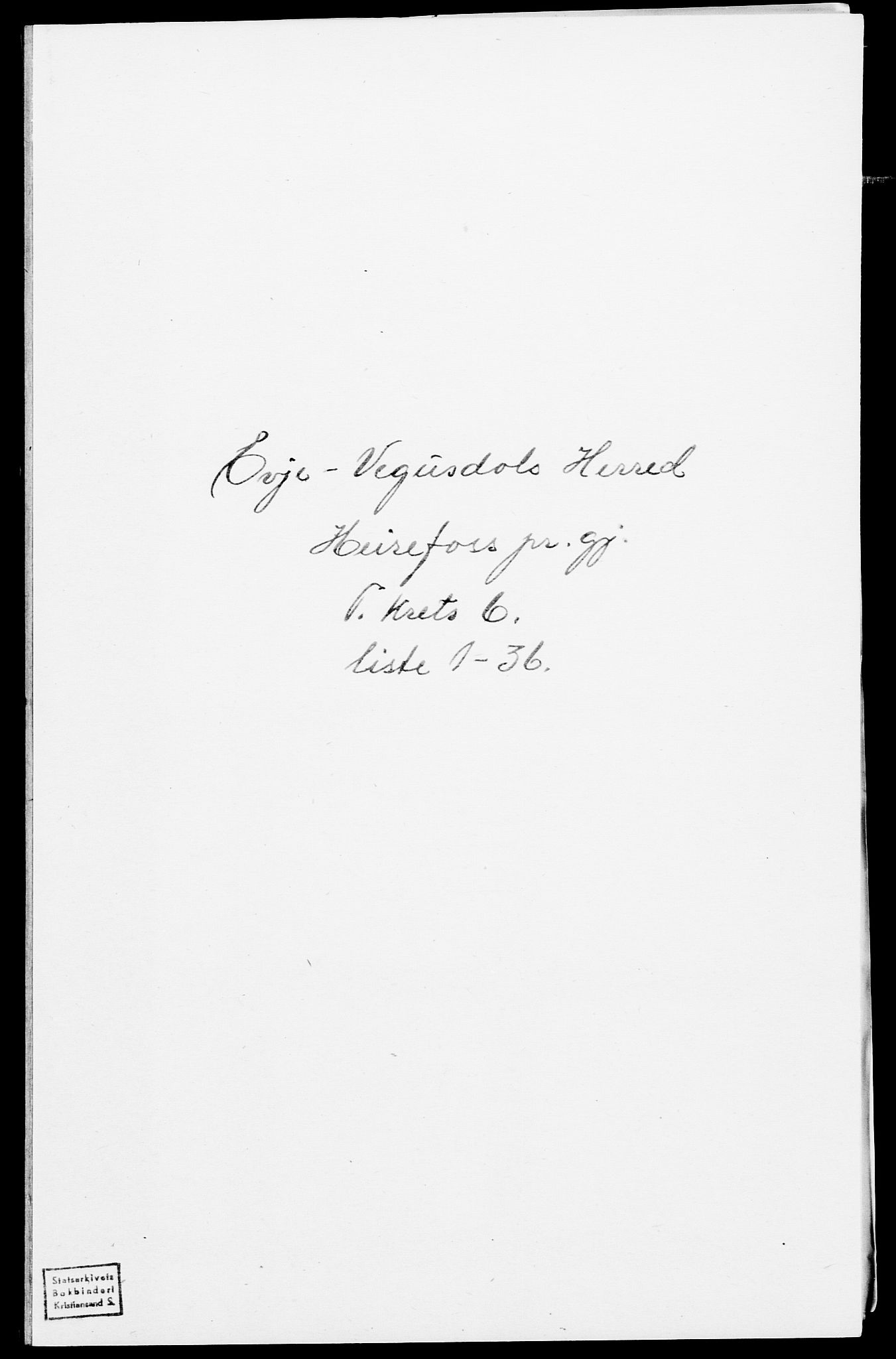 SAK, Folketelling 1875 for 0933P Herefoss prestegjeld, 1875, s. 470