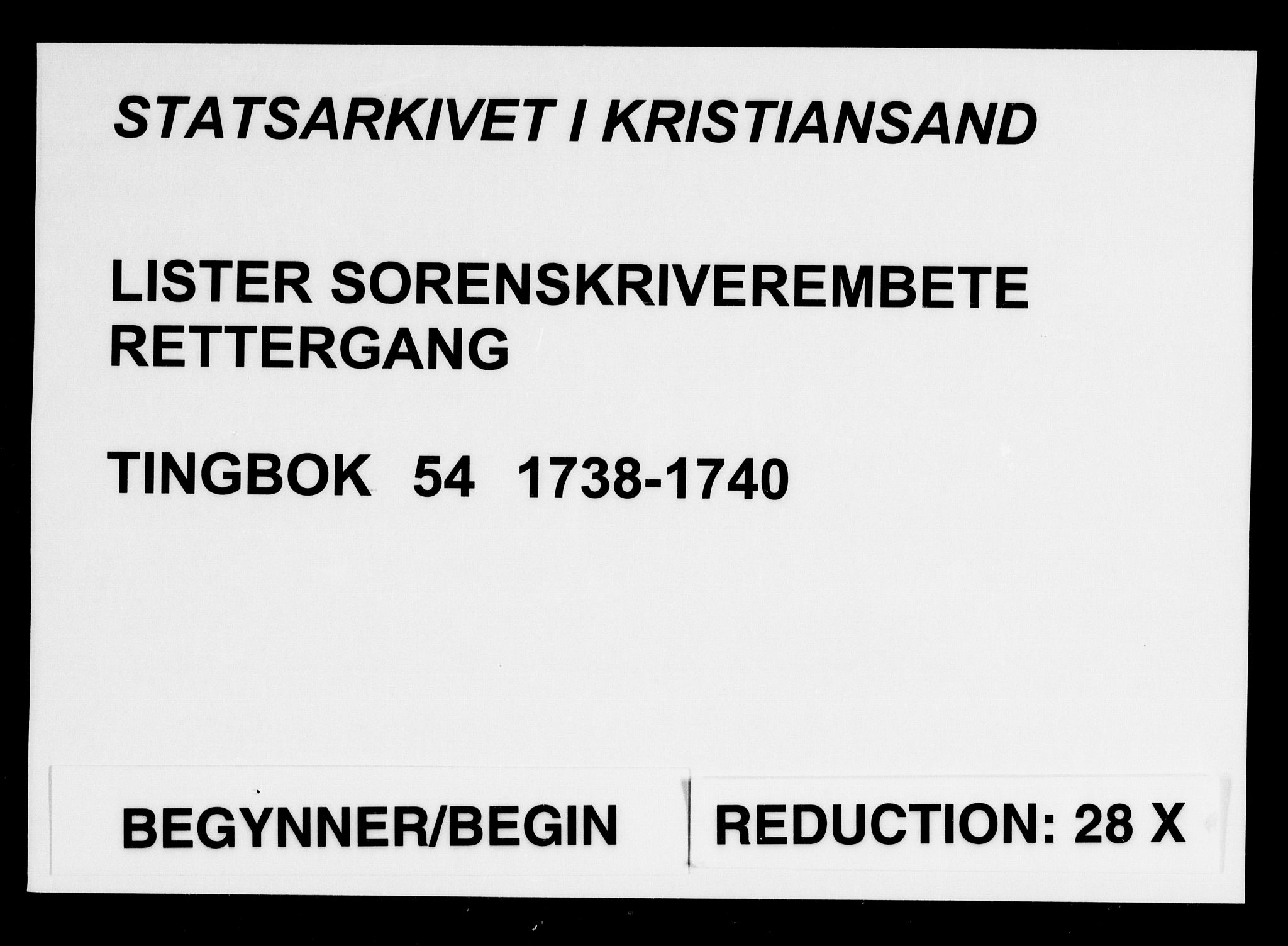 Lister sorenskriveri, SAK/1221-0003/F/Fa/L0054: Tingbok nr 54, 1738-1740