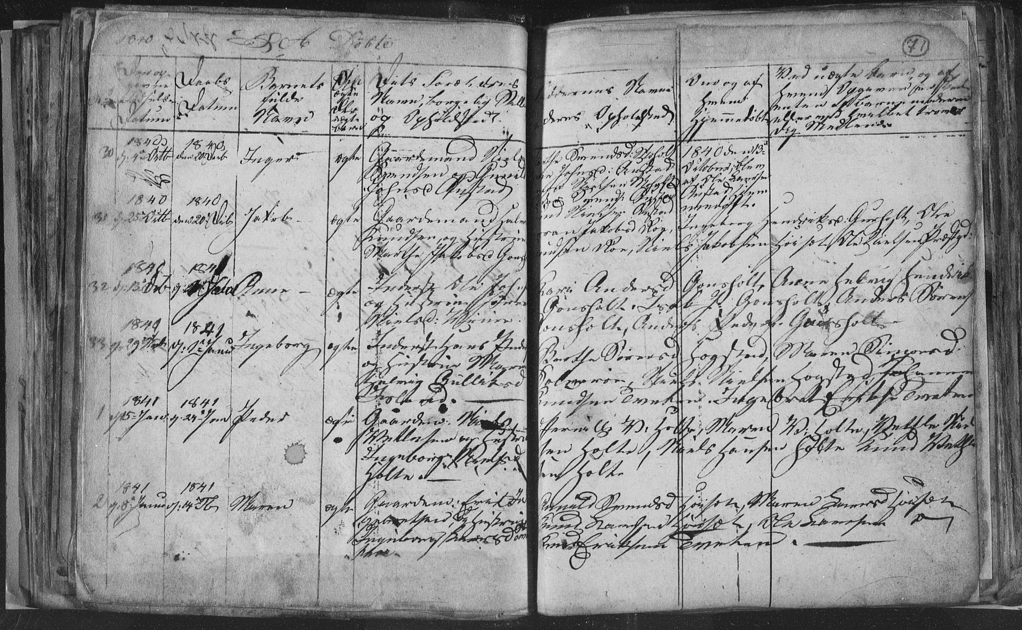Siljan kirkebøker, AV/SAKO-A-300/G/Ga/L0001: Klokkerbok nr. 1, 1827-1847, s. 71