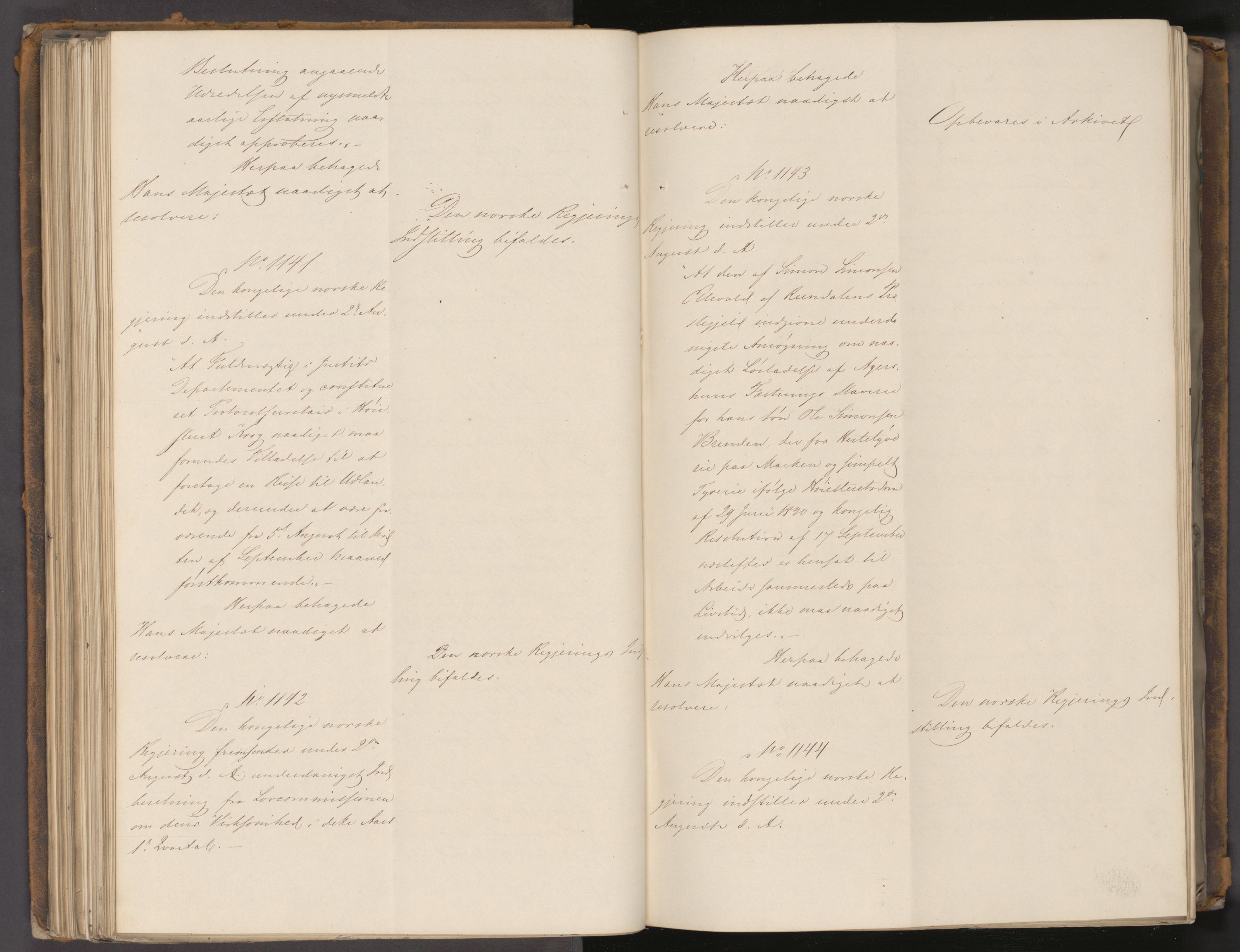 Statsrådssekretariatet, AV/RA-S-1001/A/Ab/L0058: Kgl. res. nr. 881-1783, 2. halvår, 1843