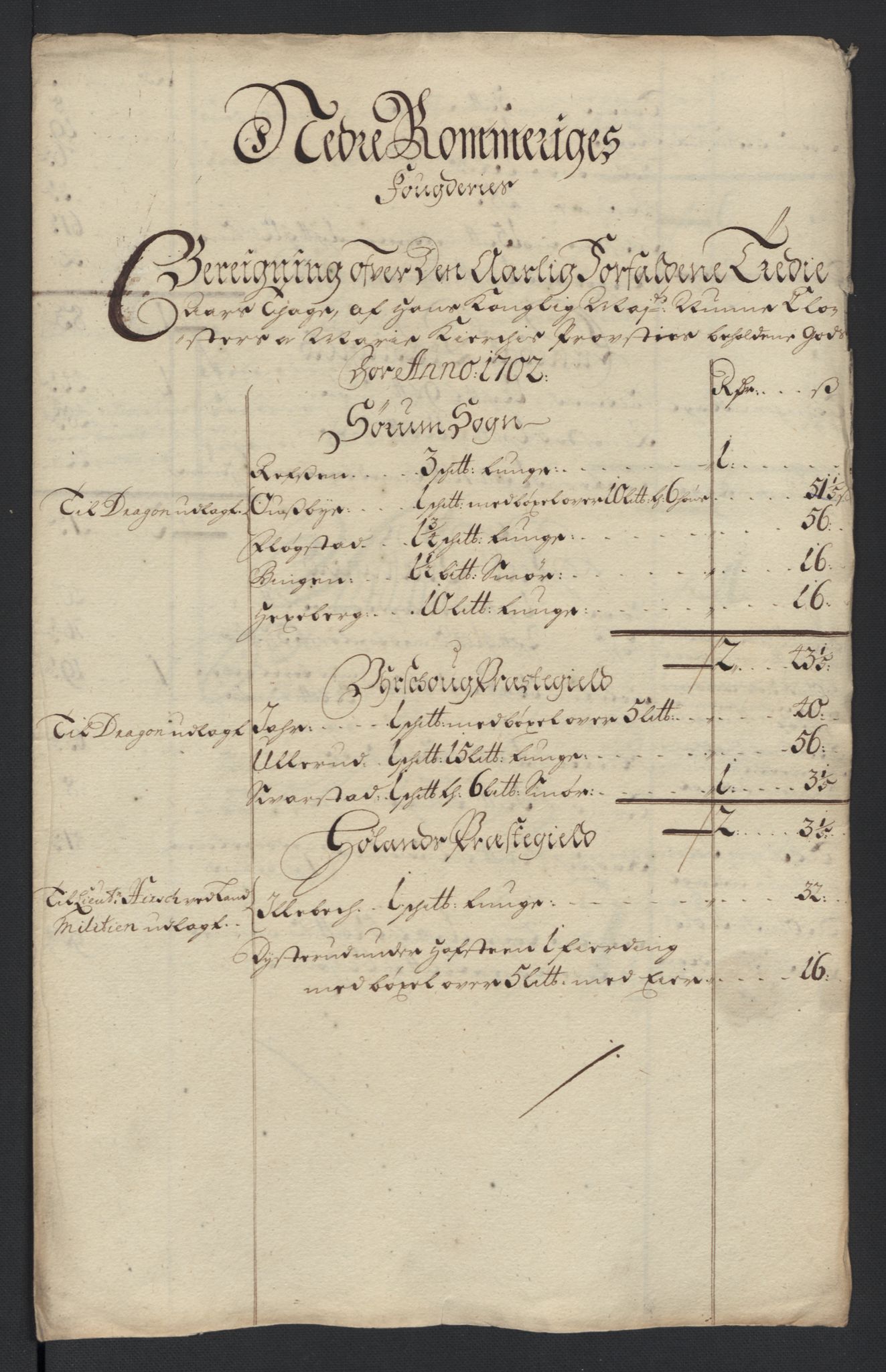 Rentekammeret inntil 1814, Reviderte regnskaper, Fogderegnskap, AV/RA-EA-4092/R11/L0585: Fogderegnskap Nedre Romerike, 1702, s. 30