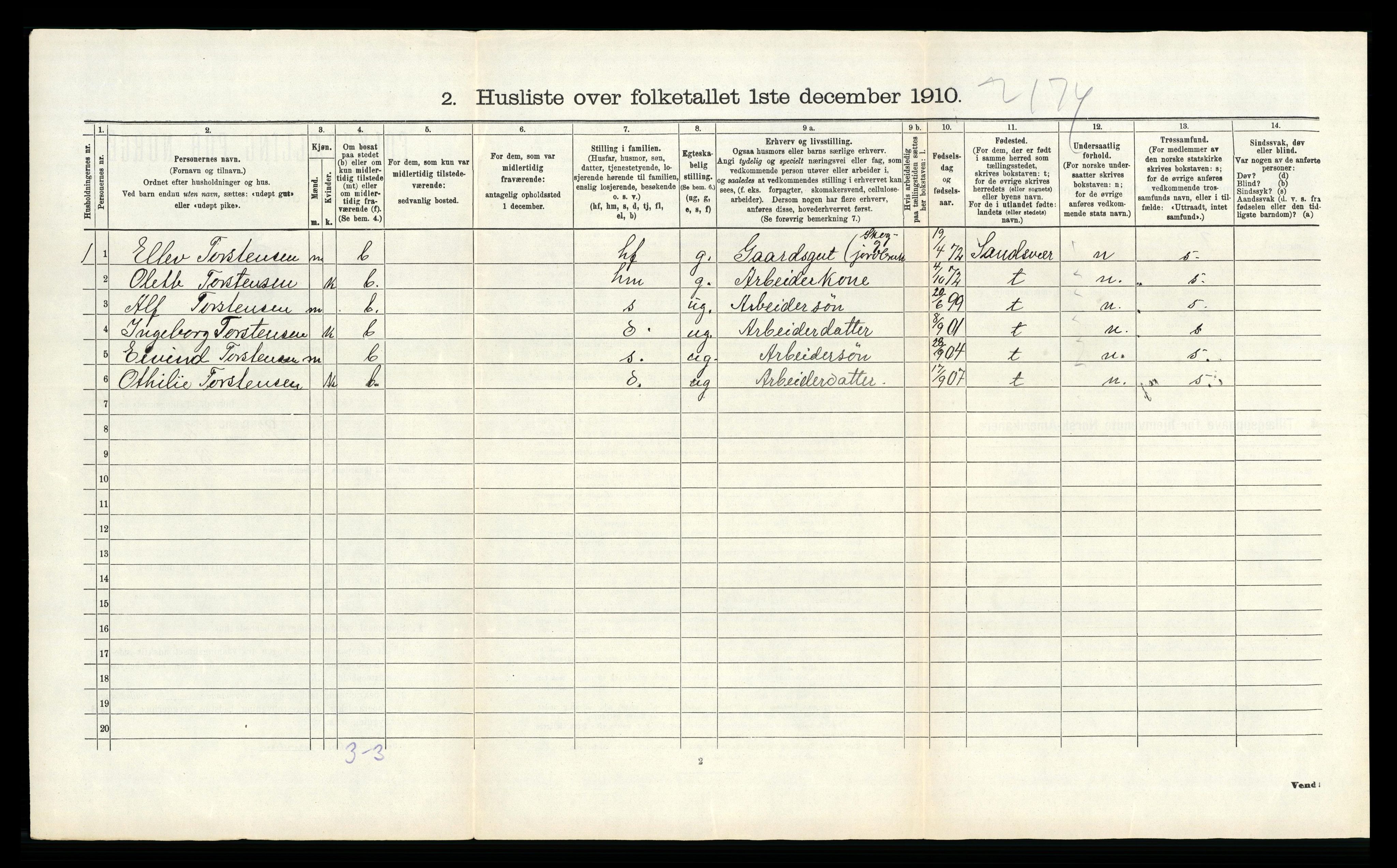 RA, Folketelling 1910 for 0714 Hof herred, 1910, s. 815