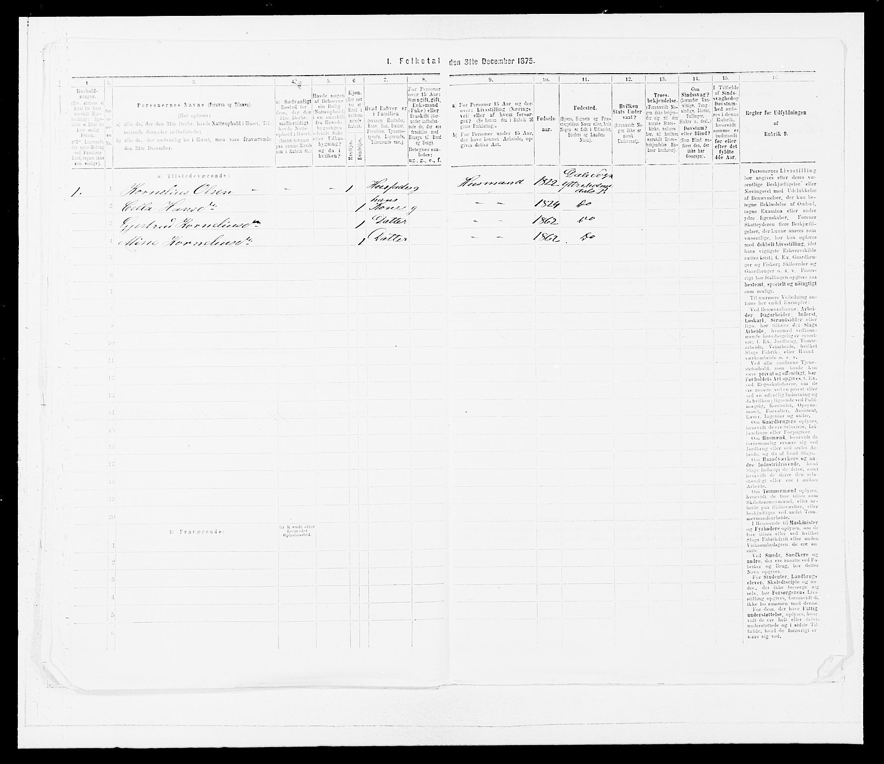 SAB, Folketelling 1875 for 1429P Ytre Holmedal prestegjeld, 1875, s. 343