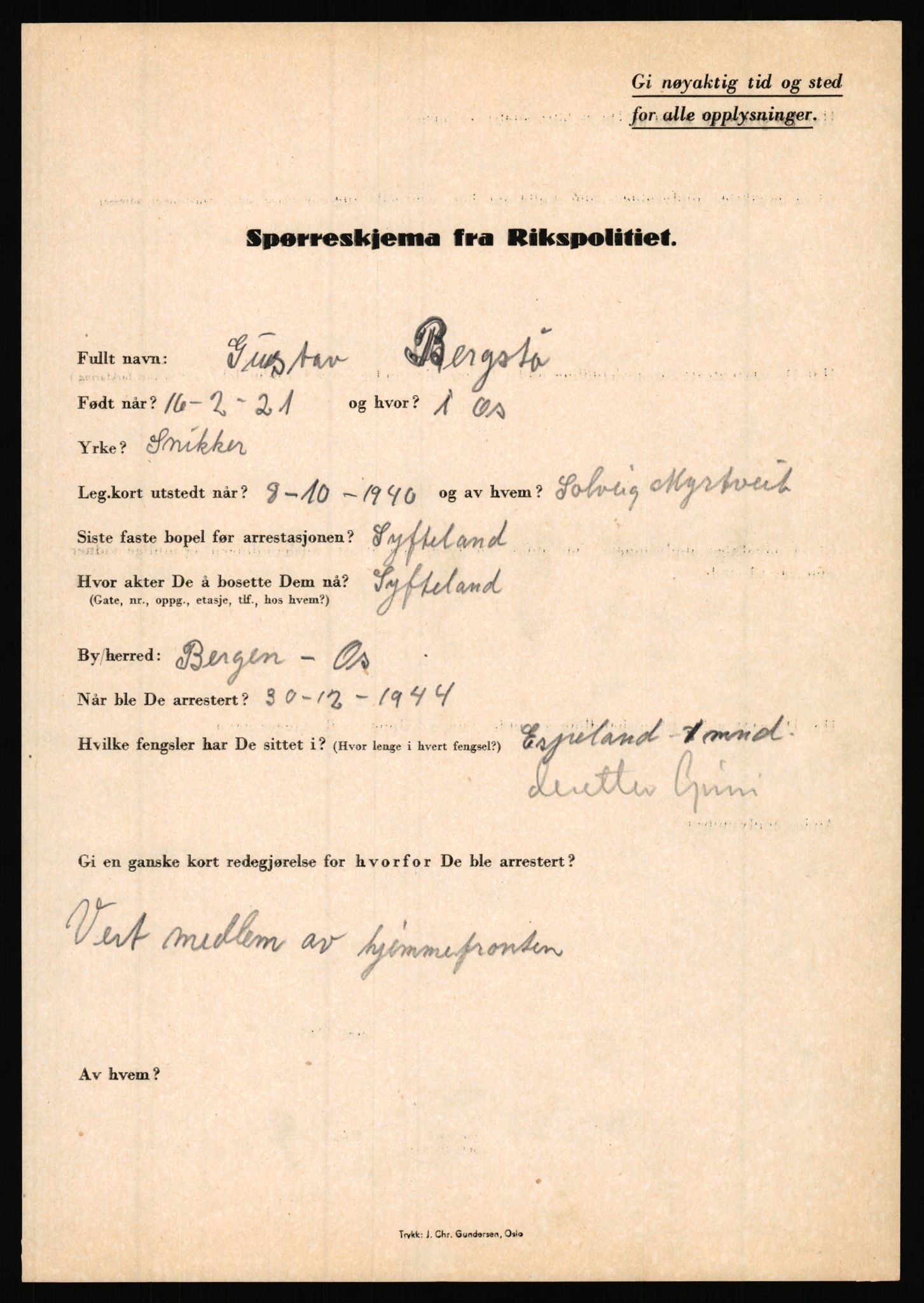 Rikspolitisjefen, AV/RA-S-1560/L/L0002: Berg, Alf - Bråthen, Thorleif, 1940-1945, s. 283