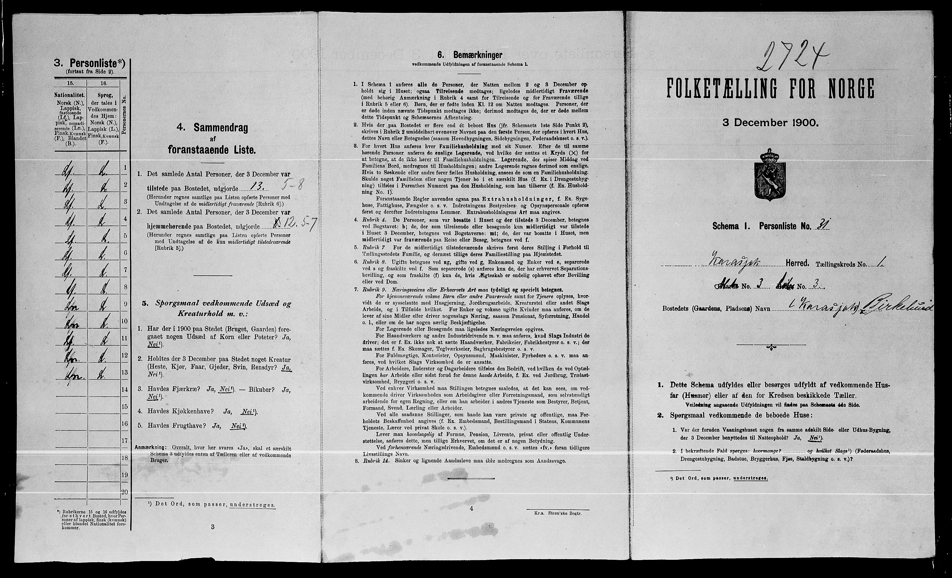 SATØ, Folketelling 1900 for 2021 Karasjok herred, 1900, s. 84