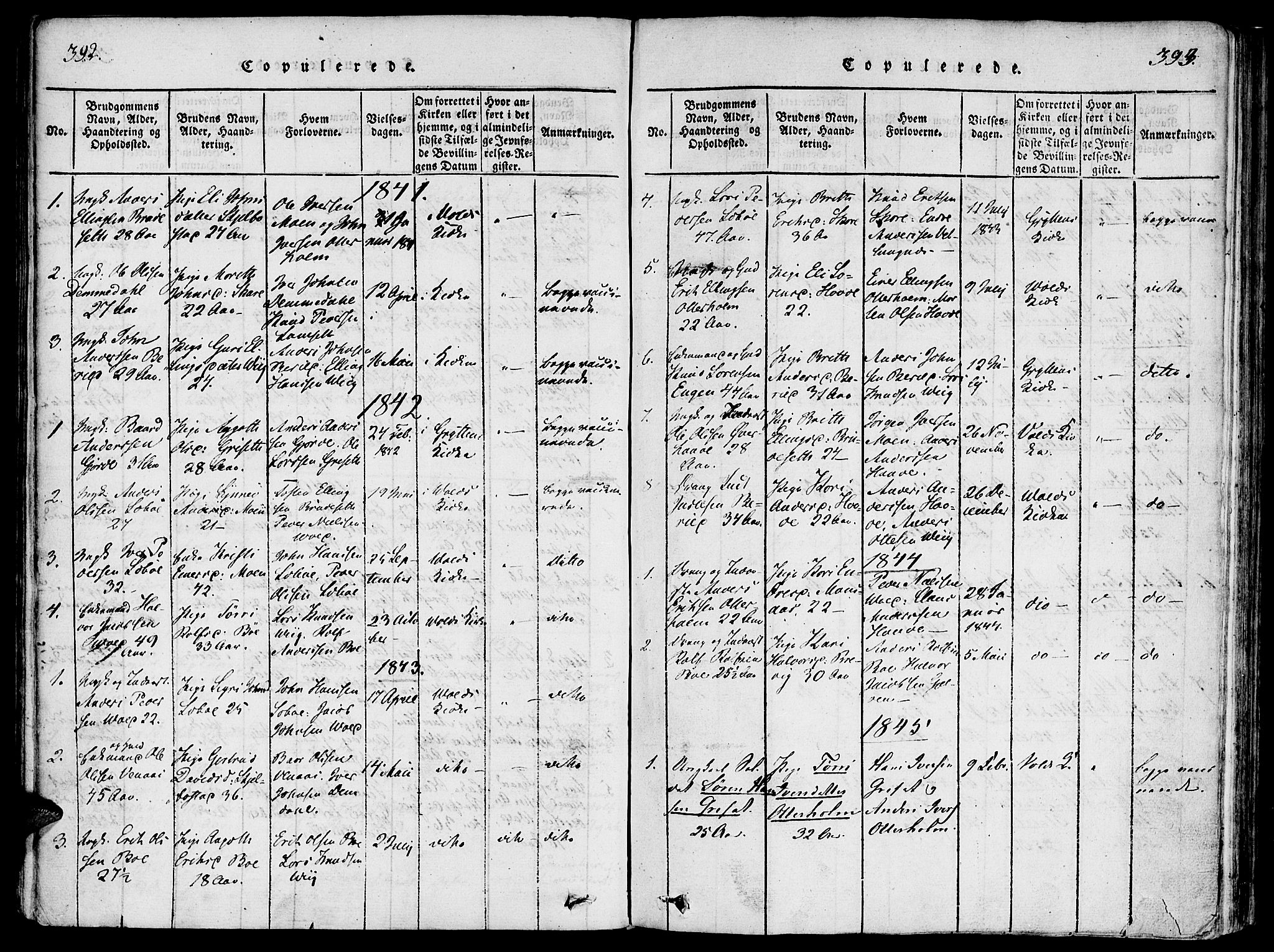 Ministerialprotokoller, klokkerbøker og fødselsregistre - Møre og Romsdal, AV/SAT-A-1454/543/L0561: Ministerialbok nr. 543A01, 1818-1853, s. 392-393