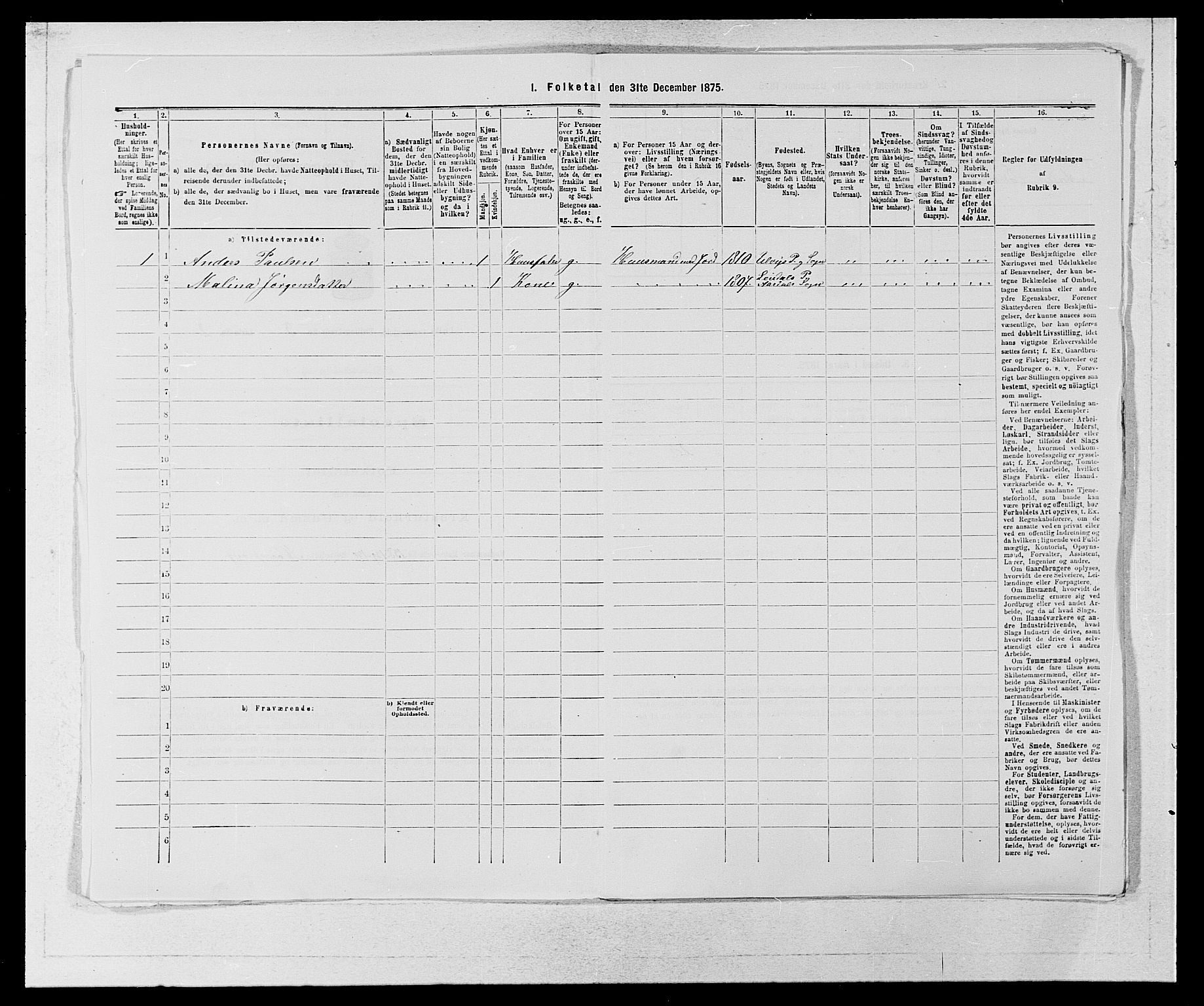 SAB, Folketelling 1875 for 1233P Ulvik prestegjeld, 1875, s. 493