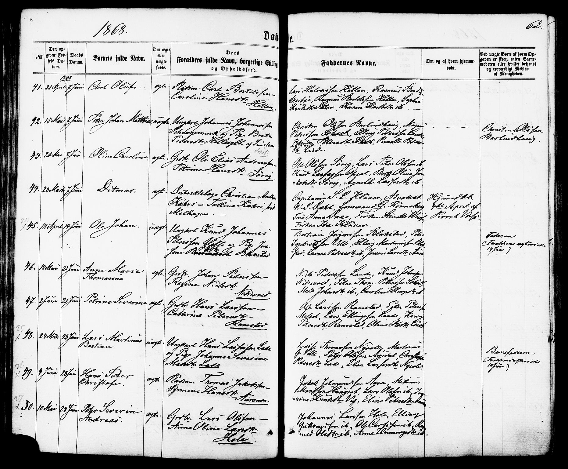Ministerialprotokoller, klokkerbøker og fødselsregistre - Møre og Romsdal, AV/SAT-A-1454/522/L0314: Ministerialbok nr. 522A09, 1863-1877, s. 62