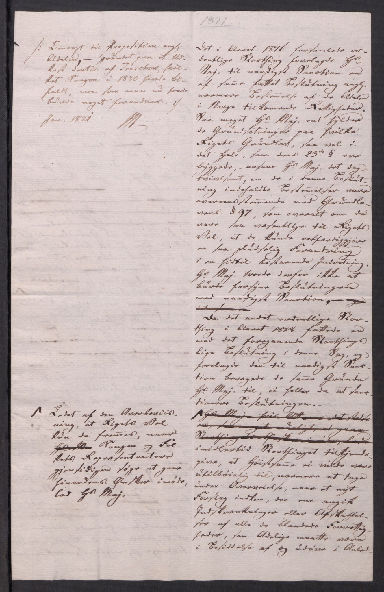 Motzfeldt-familien, RA/PA-0234/D/L001b/0009: -- / "Til de trykte Optegnelser", 1821-1836