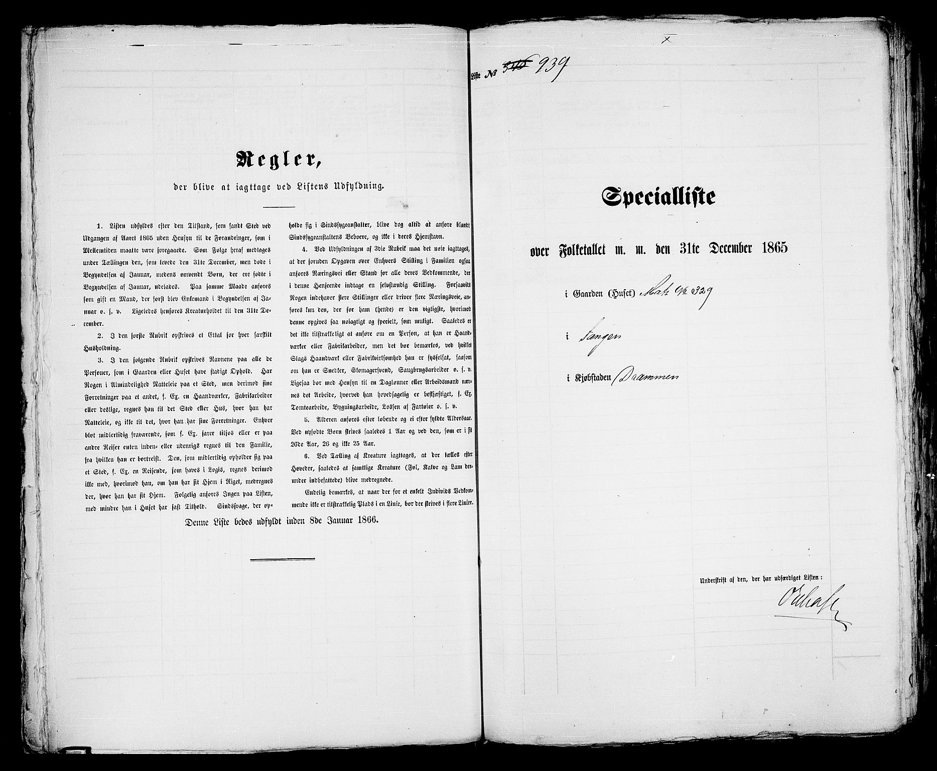 RA, Folketelling 1865 for 0602bP Strømsø prestegjeld i Drammen kjøpstad, 1865, s. 701