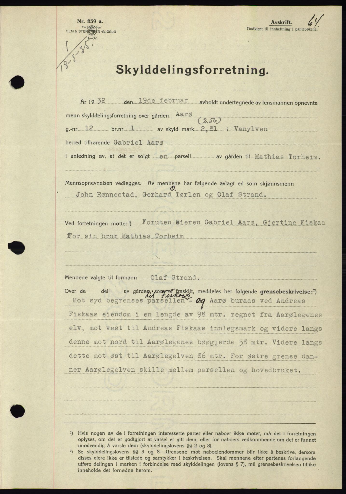 Søre Sunnmøre sorenskriveri, SAT/A-4122/1/2/2C/L0059: Pantebok nr. 53, 1935-1935, Tingl.dato: 18.03.1935