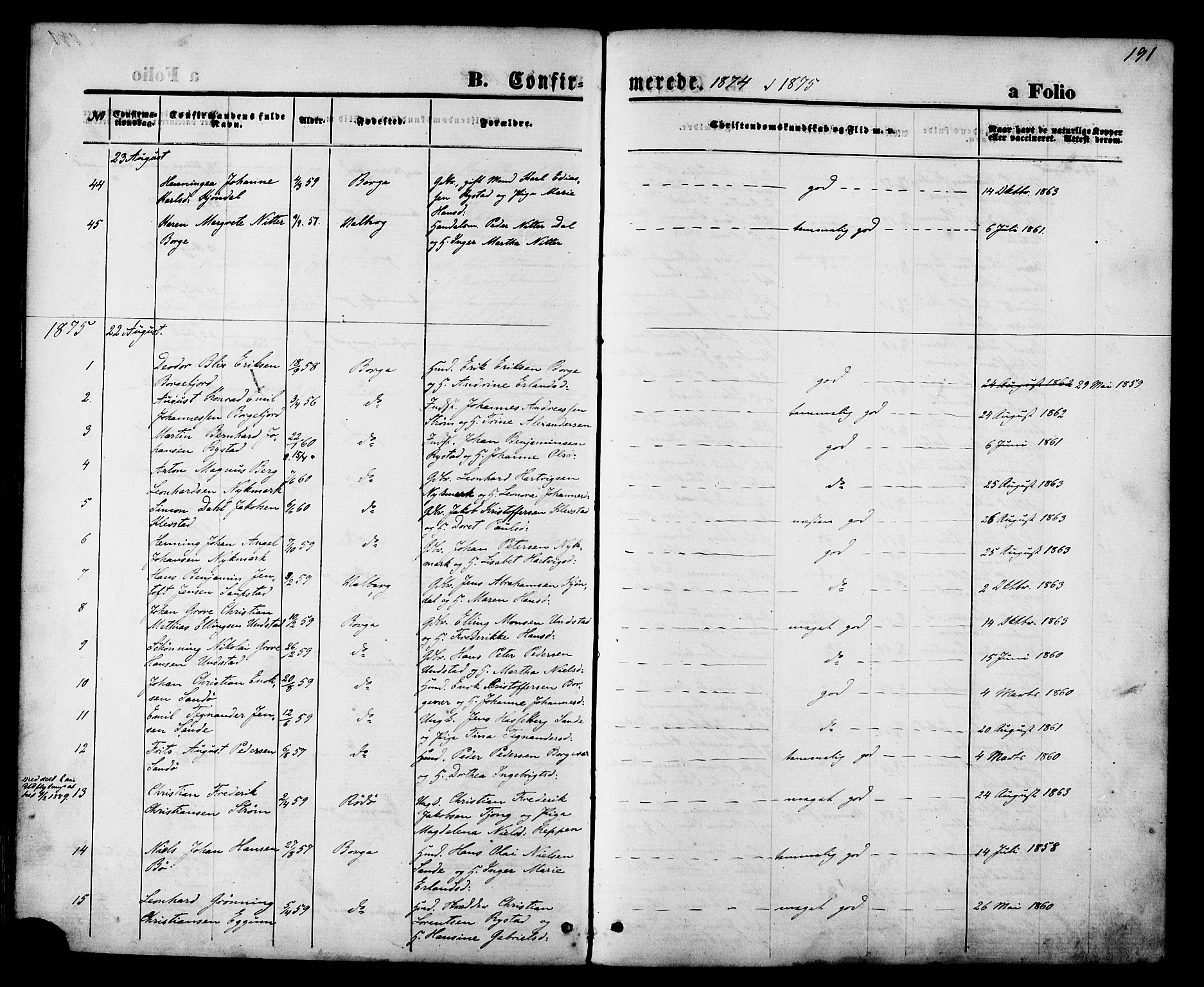 Ministerialprotokoller, klokkerbøker og fødselsregistre - Nordland, SAT/A-1459/880/L1132: Ministerialbok nr. 880A06, 1869-1887, s. 191
