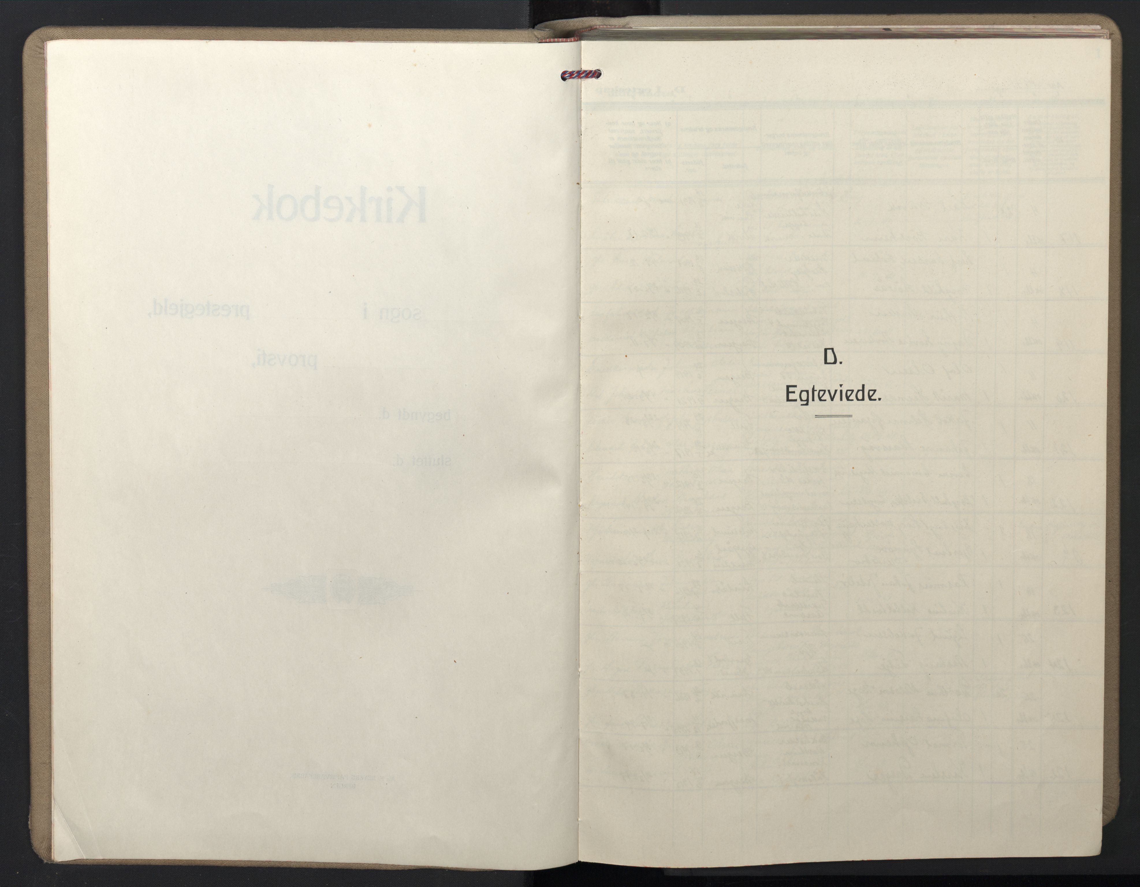 Domkirken sokneprestembete, SAB/A-74801/H/Hab/L0035: Klokkerbok nr. D 7, 1941-1953
