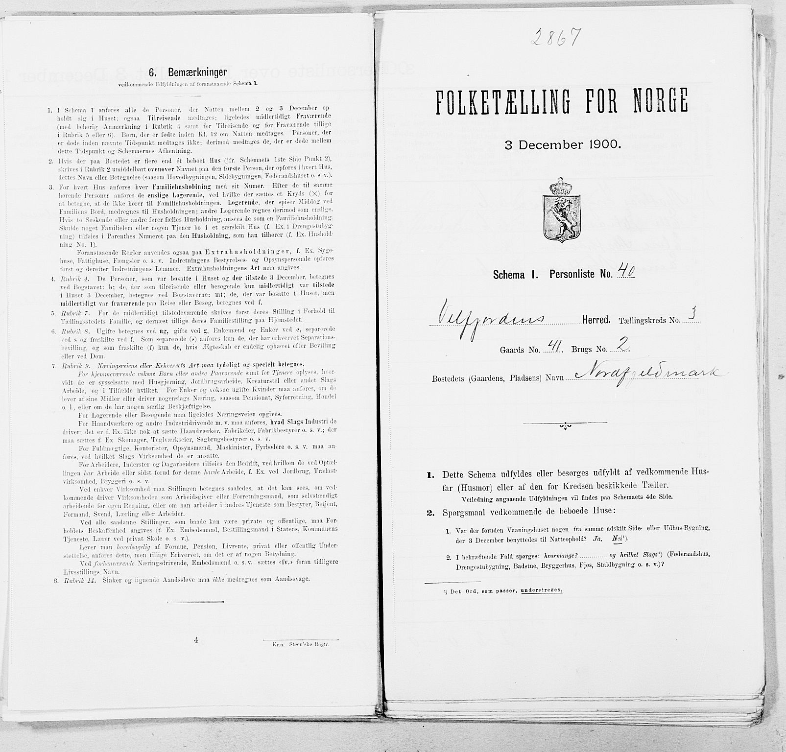 SAT, Folketelling 1900 for 1813 Velfjord herred, 1900, s. 494