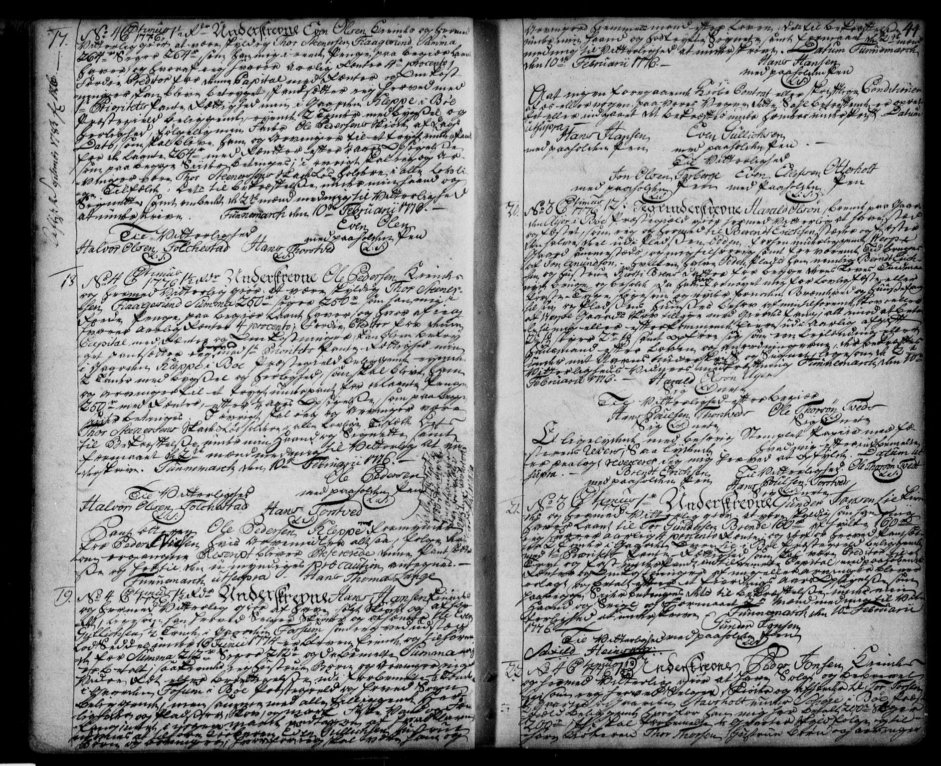 Nedre Telemark sorenskriveri, SAKO/A-135/G/Ga/Gaa/L0001l: Pantebok nr. L, 1775-1781, s. 44