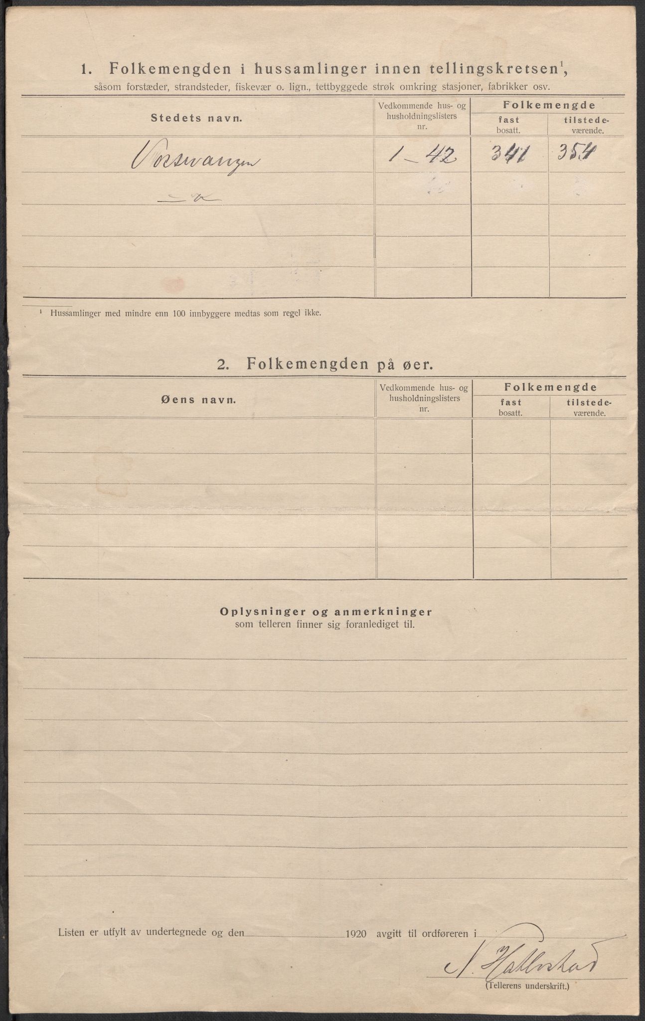 SAB, Folketelling 1920 for 1235 Voss herred, 1920, s. 31