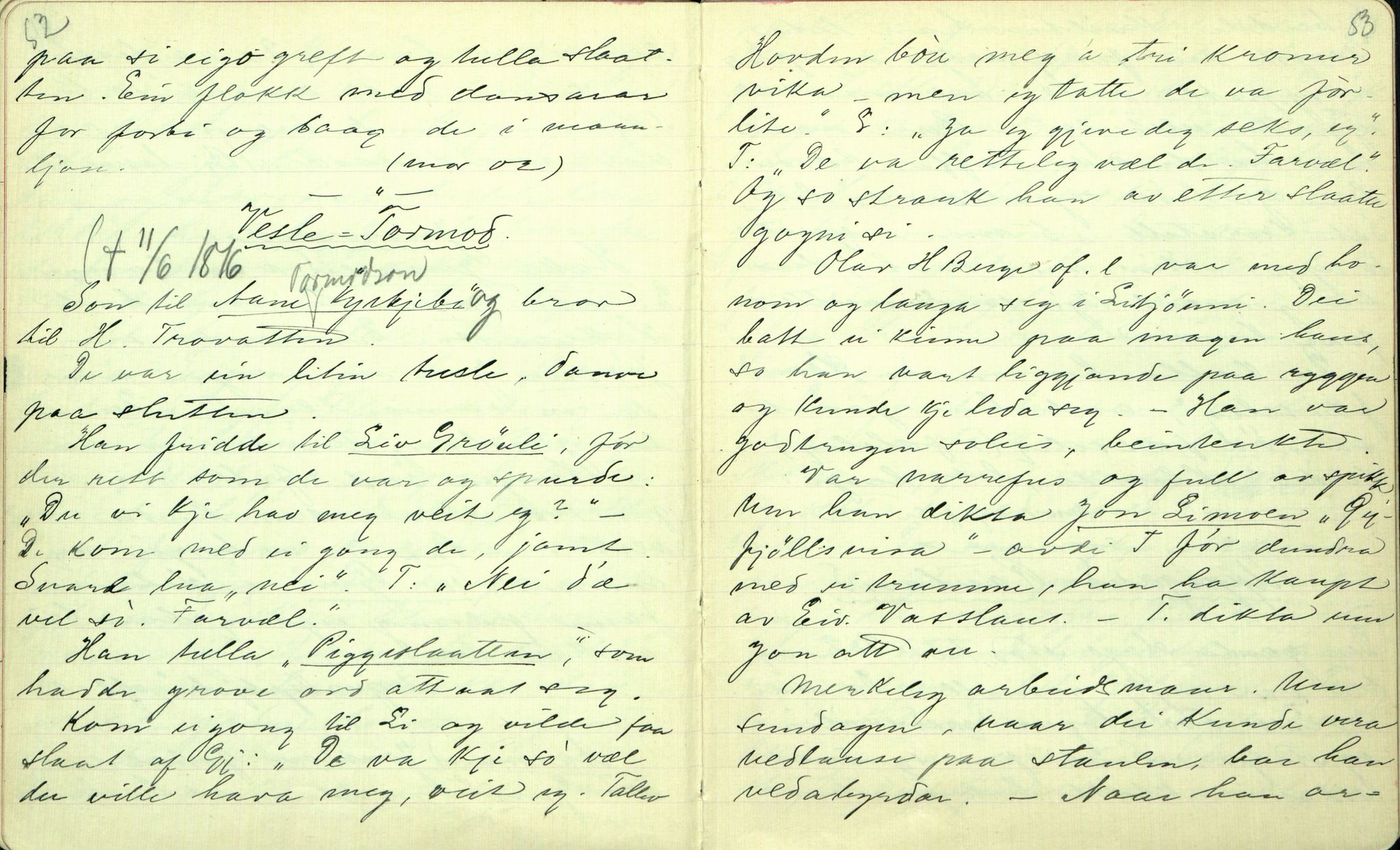 Rikard Berge, TEMU/TGM-A-1003/F/L0001/0025: 001-030 Innholdslister / 21. Biografi, ættesogur, 1902-1903, s. 52-53