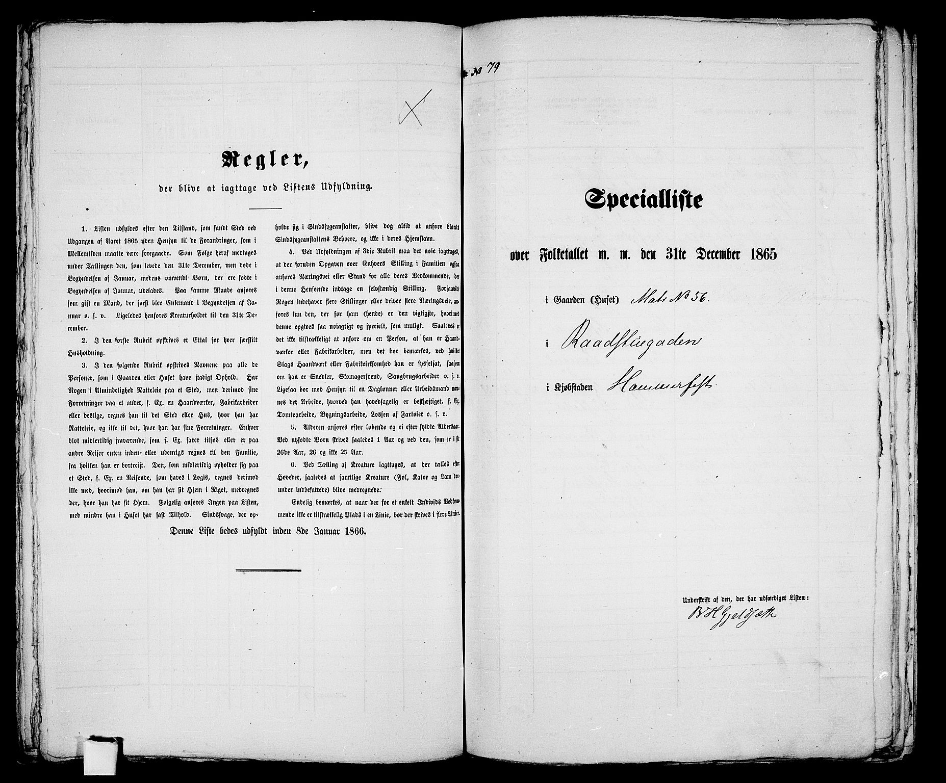 RA, Folketelling 1865 for 2001B Hammerfest prestegjeld, Hammerfest kjøpstad, 1865, s. 165