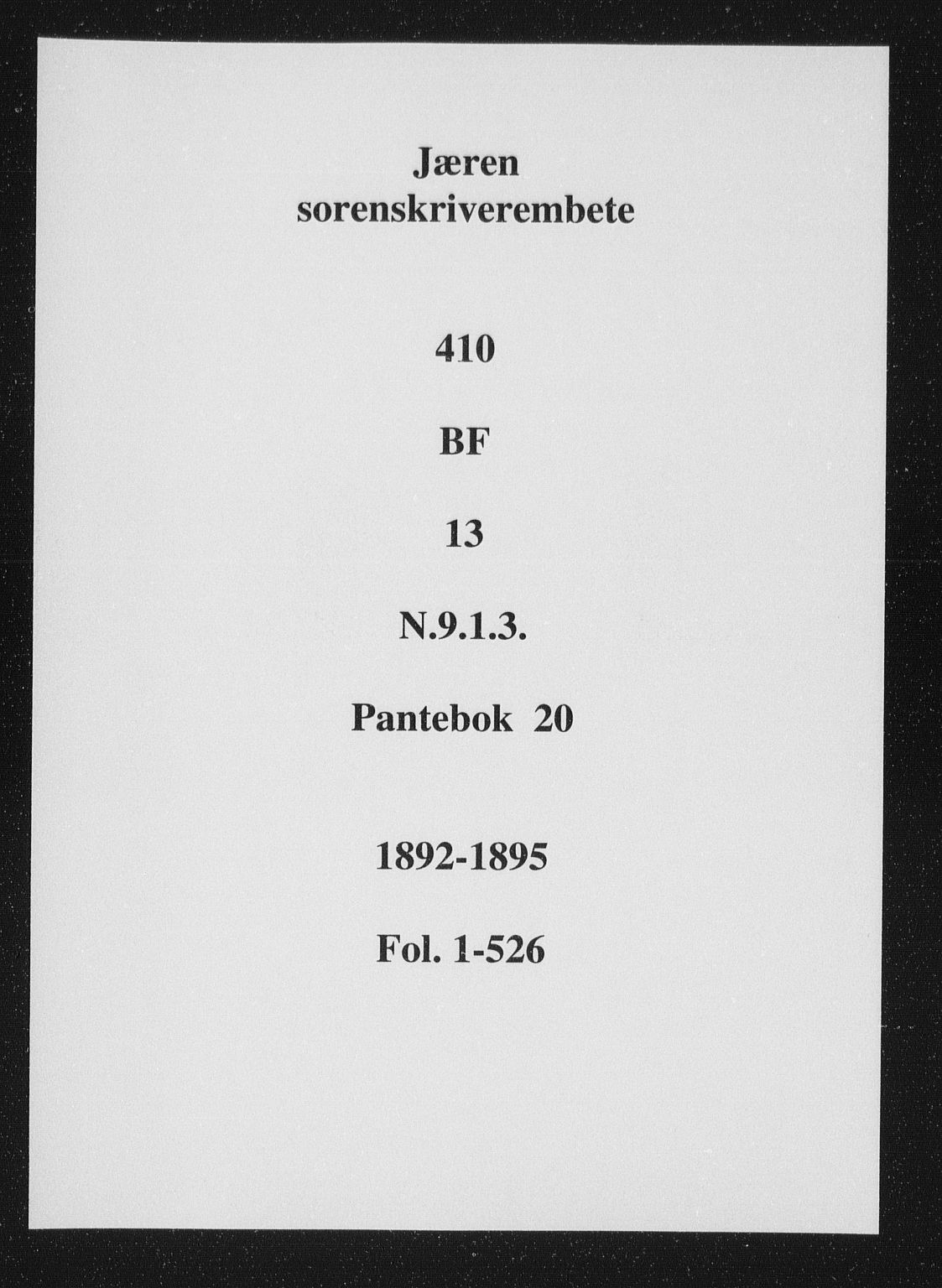 Jæren sorenskriveri, SAST/A-100310/01/4/41/41BF/L0013: Pantebok nr. 20a, 1895-1896