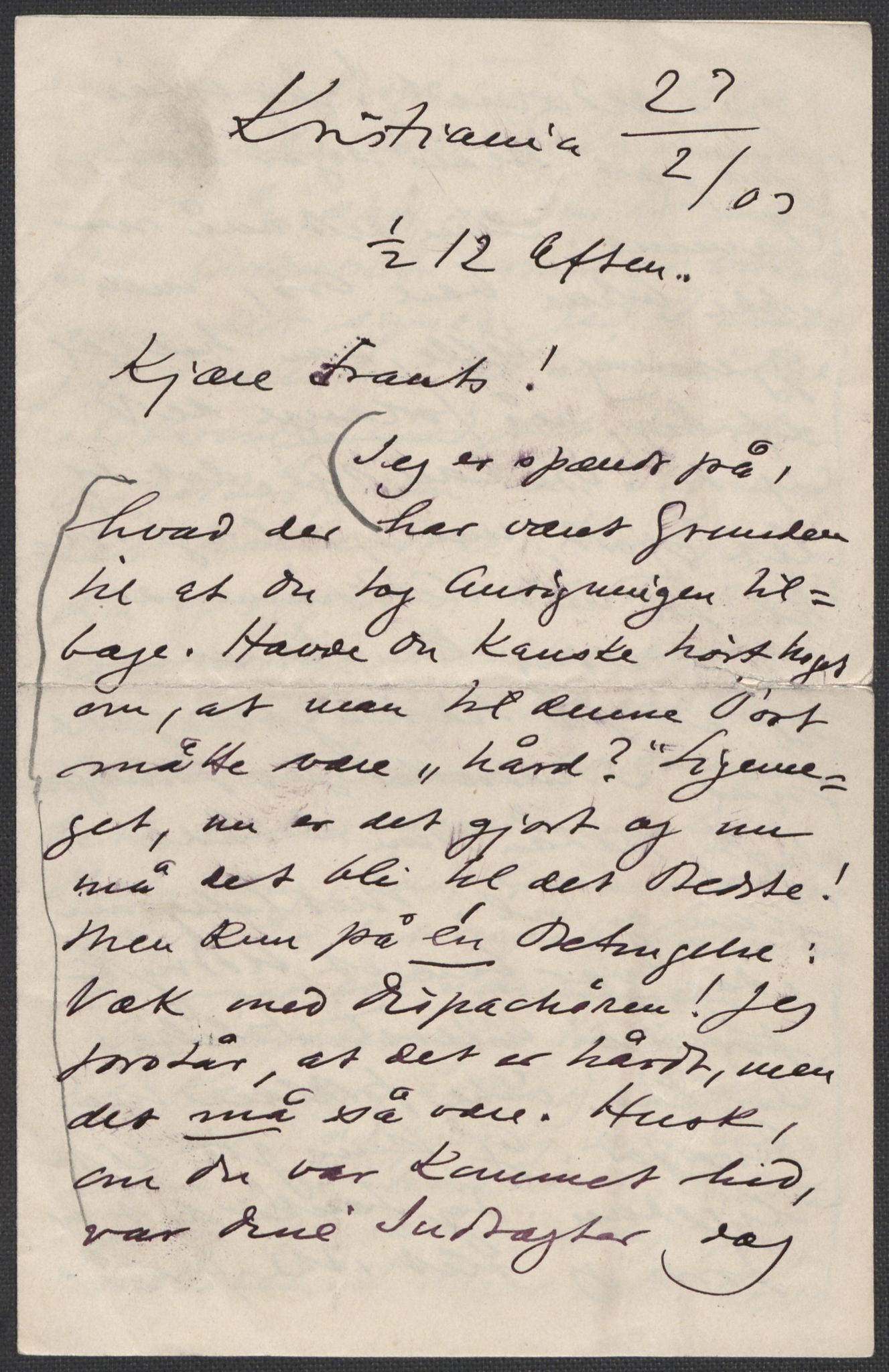 Beyer, Frants, RA/PA-0132/F/L0001: Brev fra Edvard Grieg til Frantz Beyer og "En del optegnelser som kan tjene til kommentar til brevene" av Marie Beyer, 1872-1907, s. 695