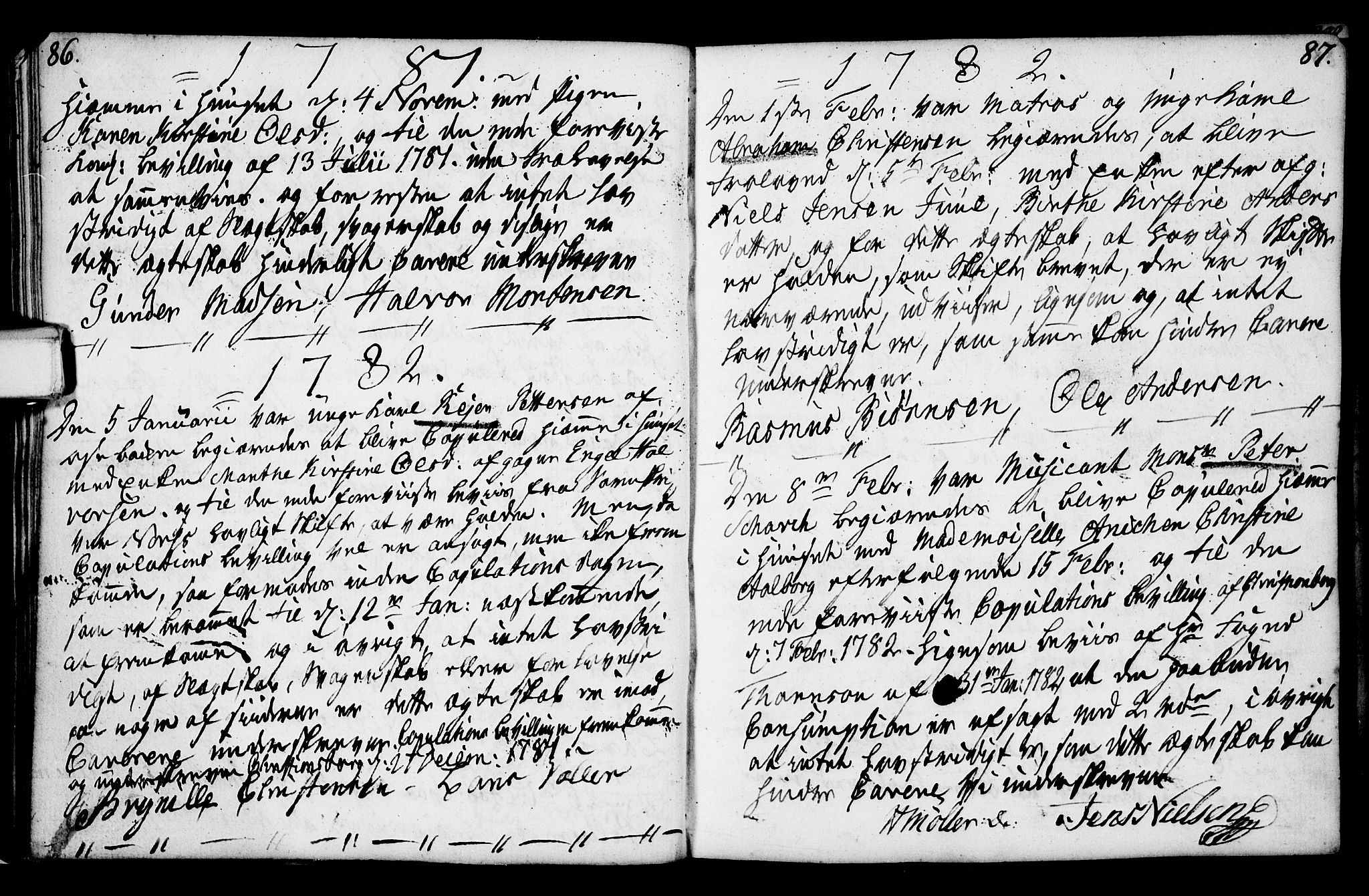 Porsgrunn kirkebøker , AV/SAKO-A-104/F/Fa/L0003: Ministerialbok nr. 3, 1764-1814, s. 86-87
