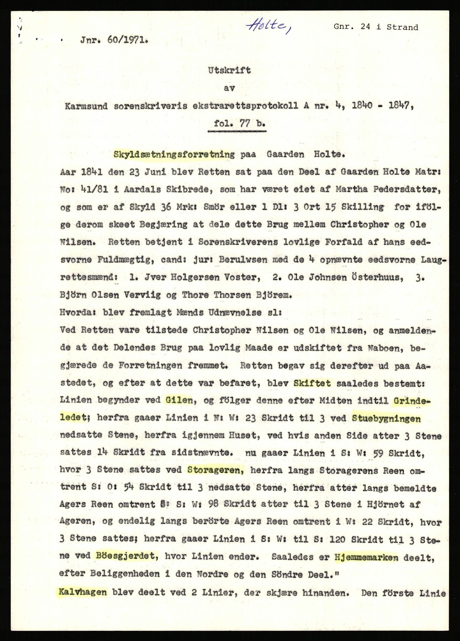 Statsarkivet i Stavanger, AV/SAST-A-101971/03/Y/Yj/L0039: Avskrifter sortert etter gårdsnavn: Holte i Strand - Hovland i Ørsdalen, 1750-1930, s. 2