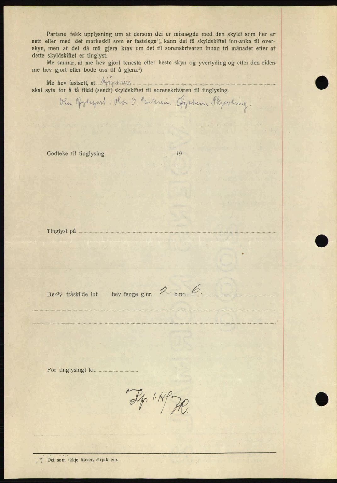 Nordmøre sorenskriveri, AV/SAT-A-4132/1/2/2Ca: Pantebok nr. A95, 1943-1943, Dagboknr: 1084/1943