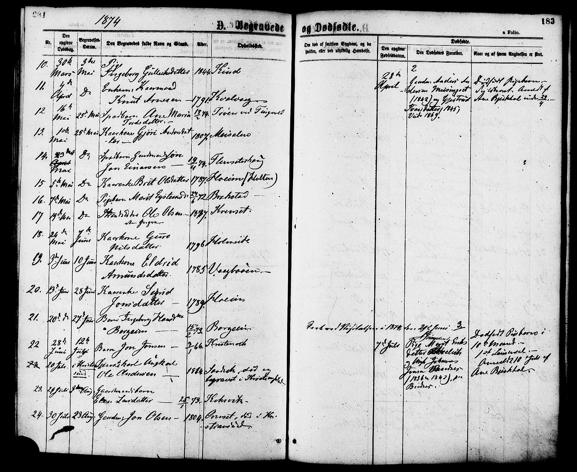 Ministerialprotokoller, klokkerbøker og fødselsregistre - Møre og Romsdal, AV/SAT-A-1454/586/L0986: Ministerialbok nr. 586A12, 1867-1878, s. 183
