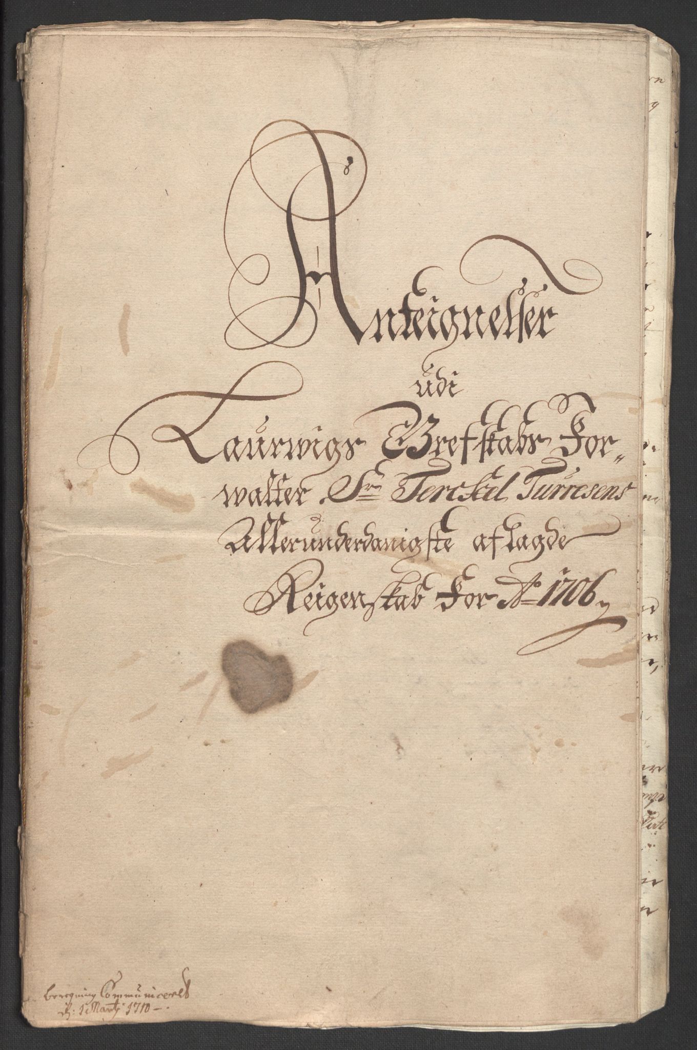 Rentekammeret inntil 1814, Reviderte regnskaper, Fogderegnskap, RA/EA-4092/R33/L1979: Fogderegnskap Larvik grevskap, 1706, s. 194