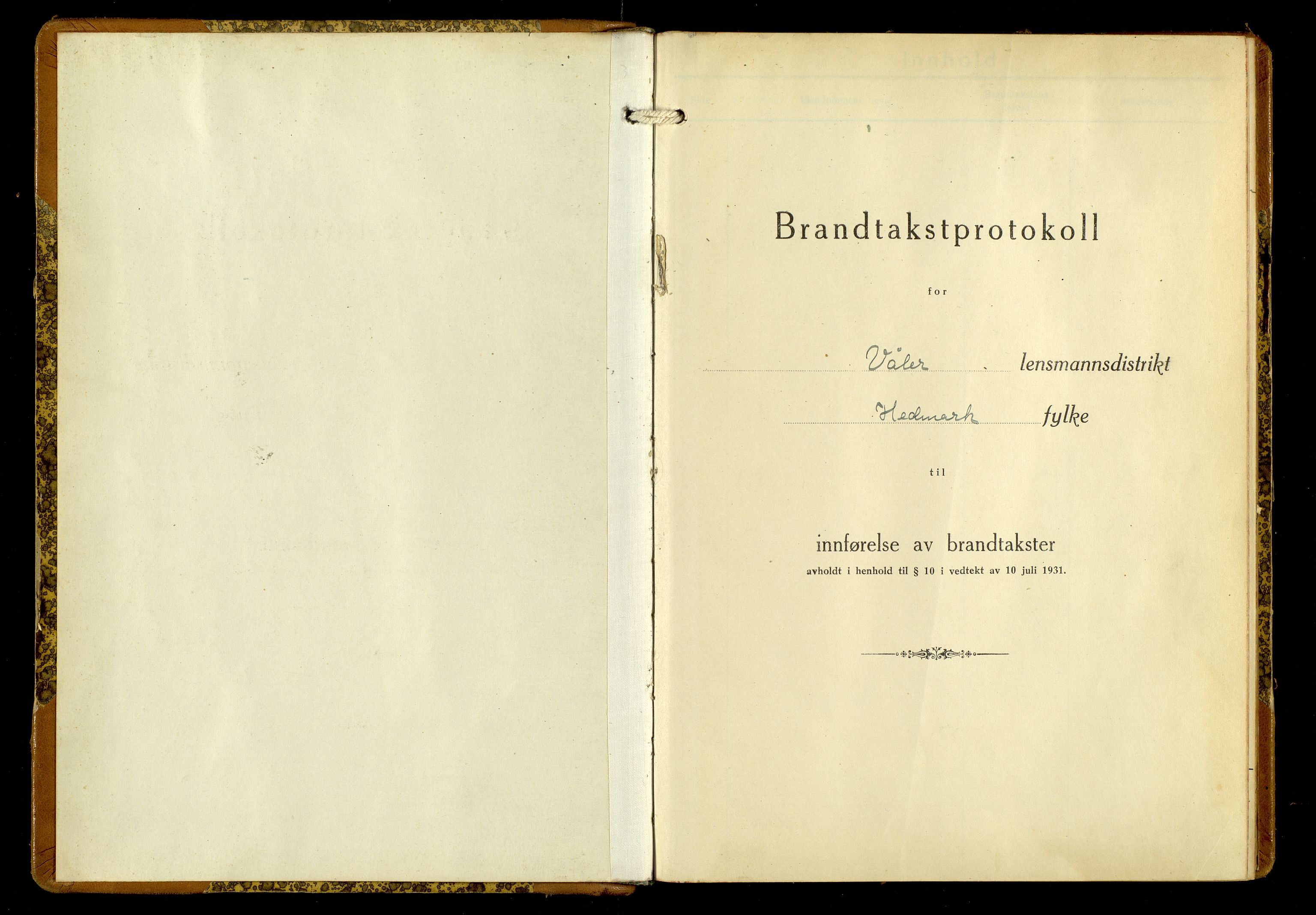 Norges Brannkasse, Våler, Hedmark, AV/SAH-NBRANV-019/F/L0026: Branntakstprotokoll, 1936-1938