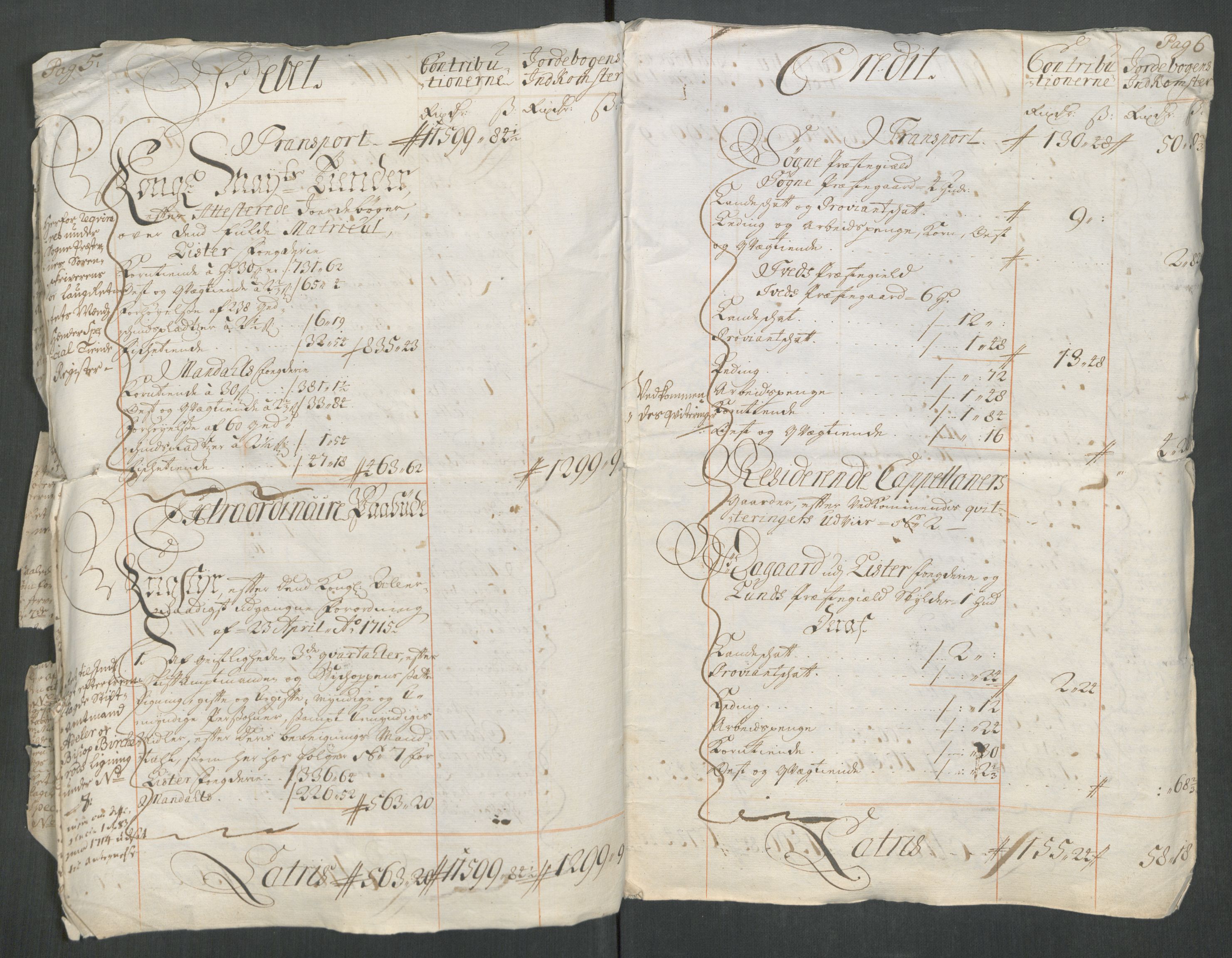 Rentekammeret inntil 1814, Reviderte regnskaper, Fogderegnskap, AV/RA-EA-4092/R43/L2559: Fogderegnskap Lista og Mandal, 1715, s. 6