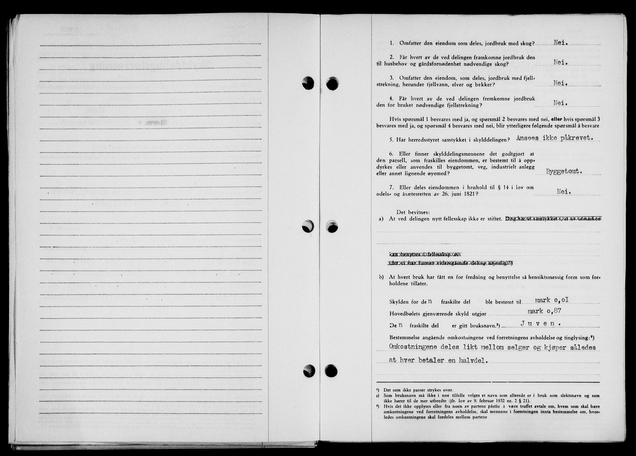 Lofoten sorenskriveri, SAT/A-0017/1/2/2C/L0021a: Pantebok nr. 21a, 1949-1949, Dagboknr: 2327/1949