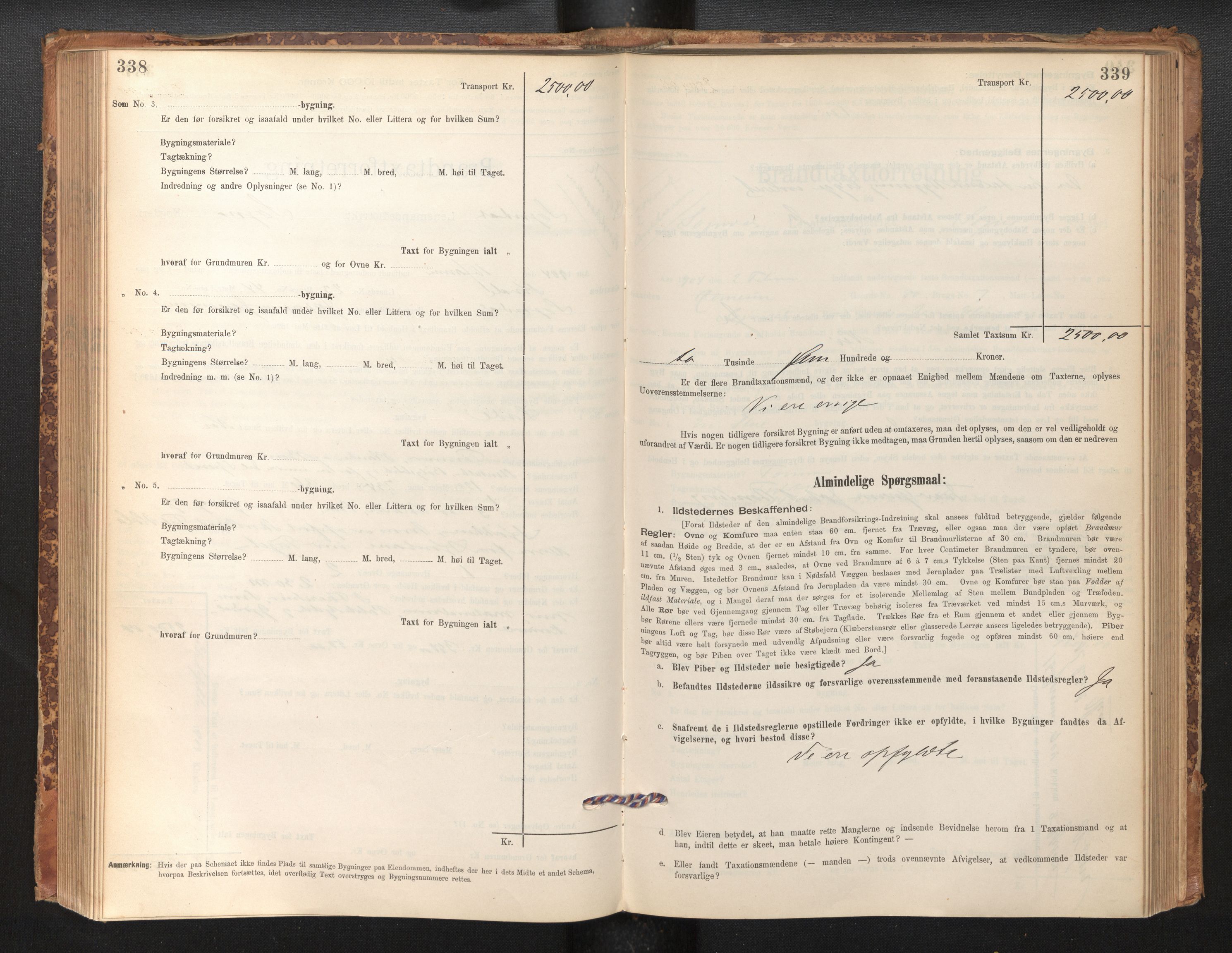 Lensmannen i Sogndal, SAB/A-29901/0012/L0008: Branntakstprotokoll, skjematakst, 1895-1906, s. 338-339