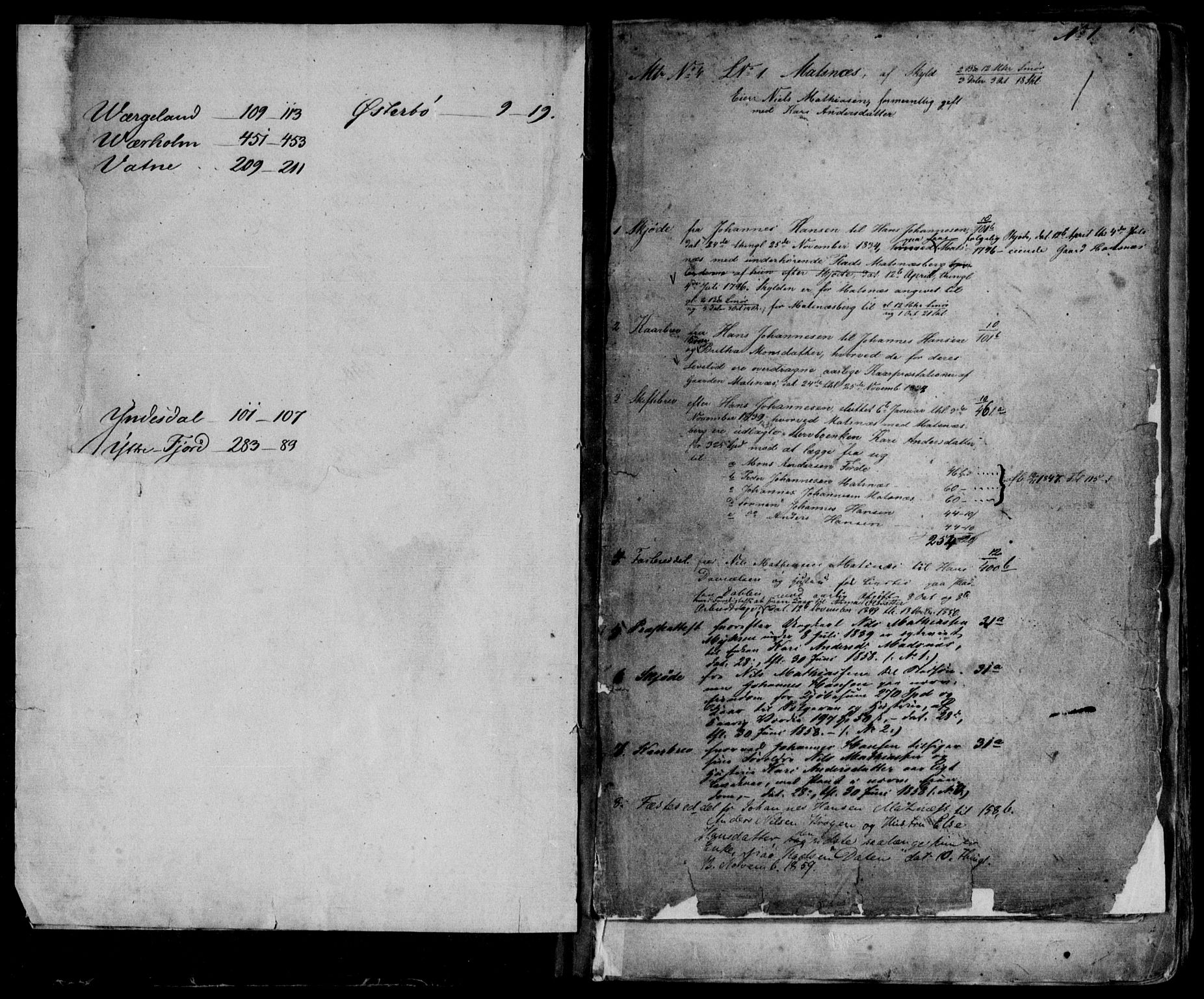 Ytre Sogn tingrett, SAB/A-2601/1/G/Gaa/L0031: Panteregister nr. II.A.a.31, 1800-1850, s. 0-1