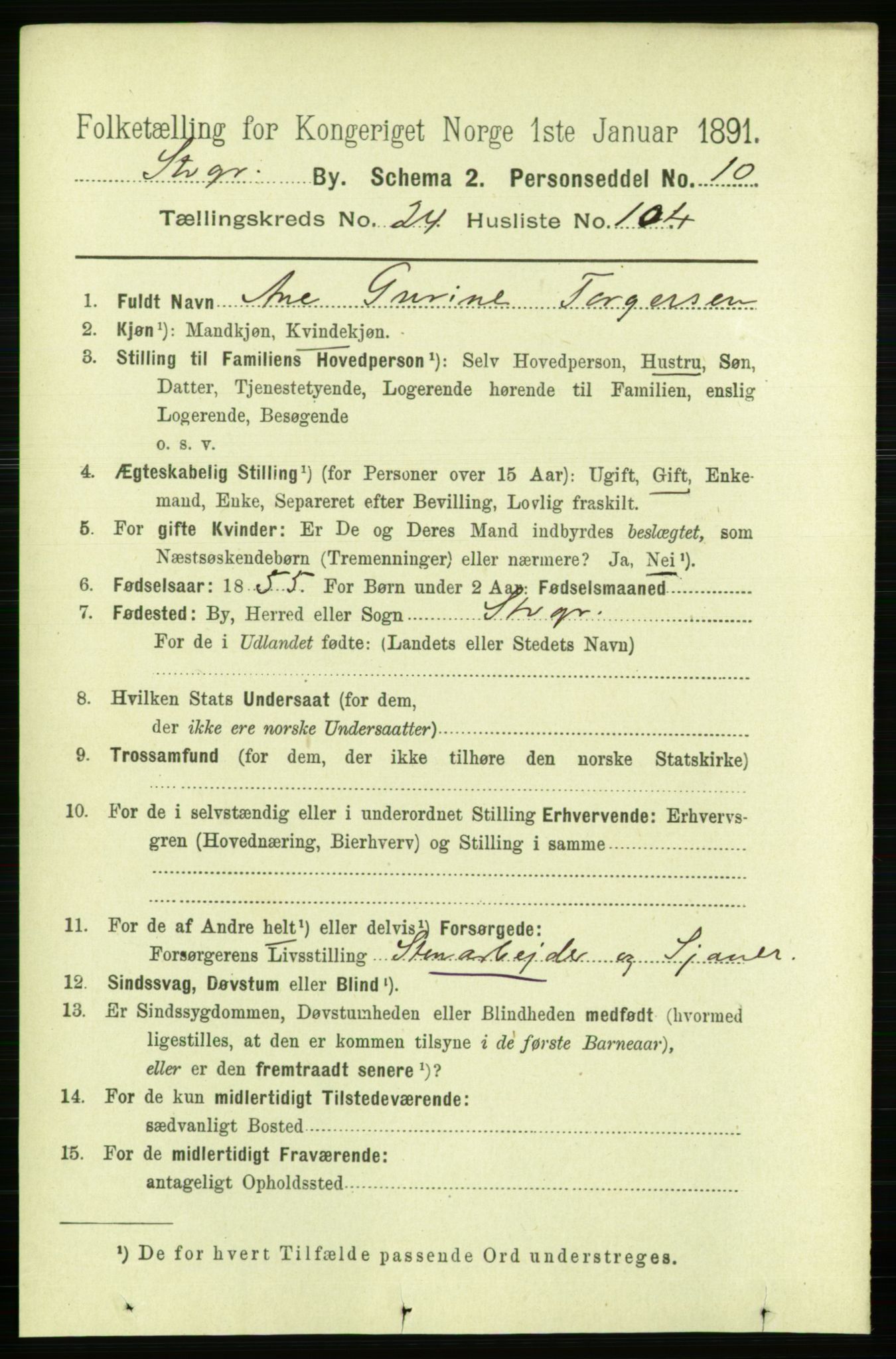 RA, Folketelling 1891 for 1103 Stavanger kjøpstad, 1891, s. 27735