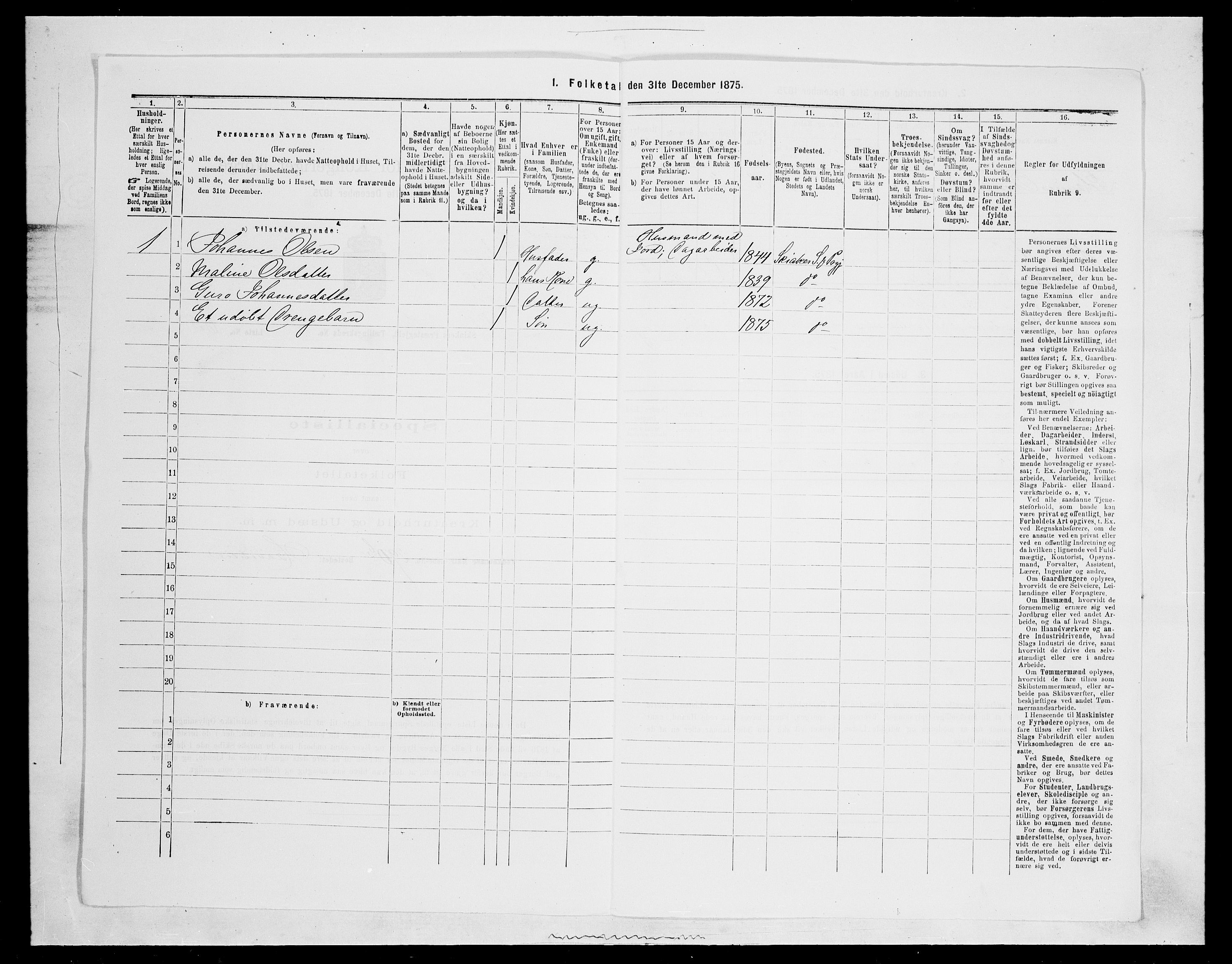 SAH, Folketelling 1875 for 0513P Skjåk prestegjeld, 1875, s. 293